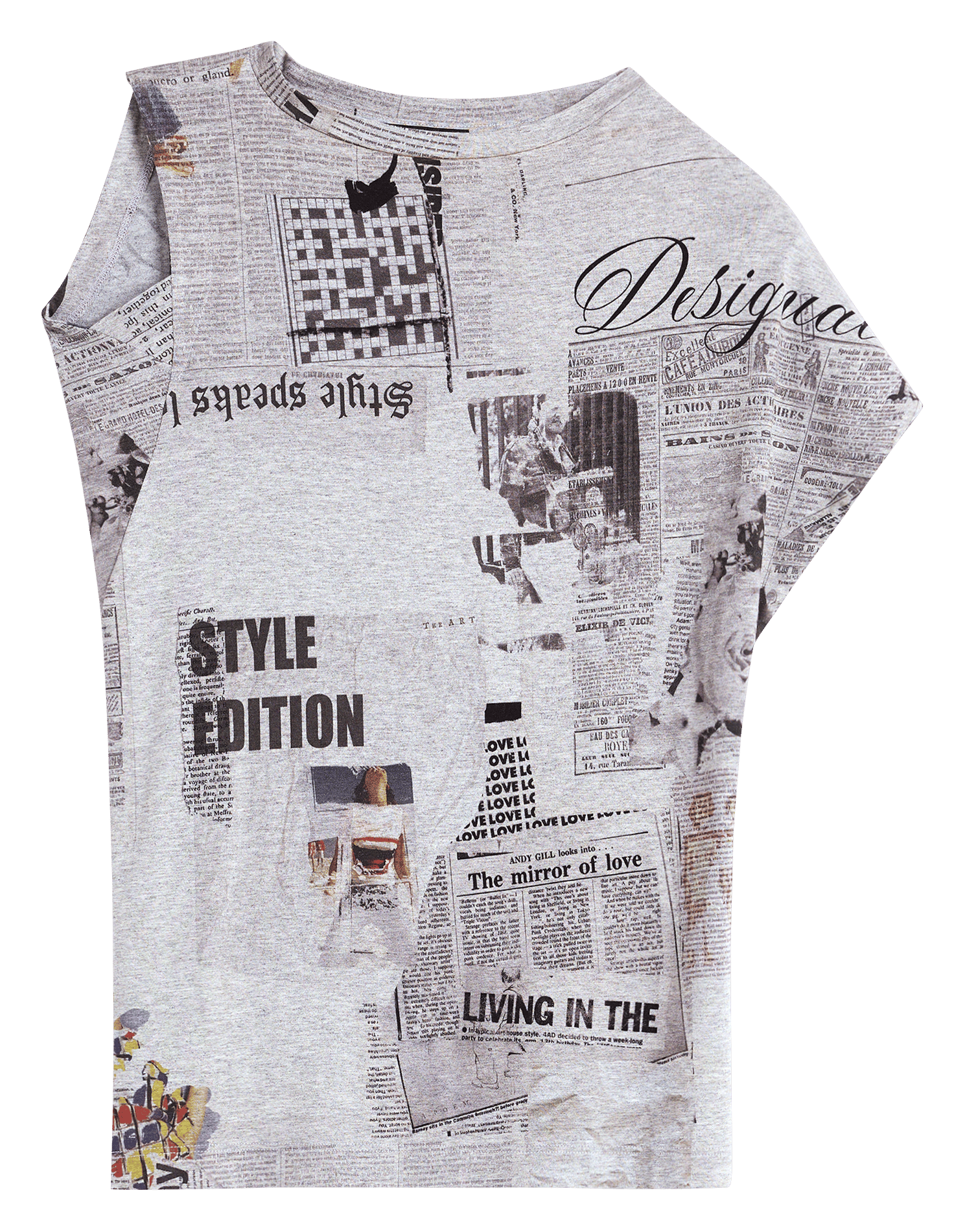 Top col rond asymétrique DESIGUAL Noir