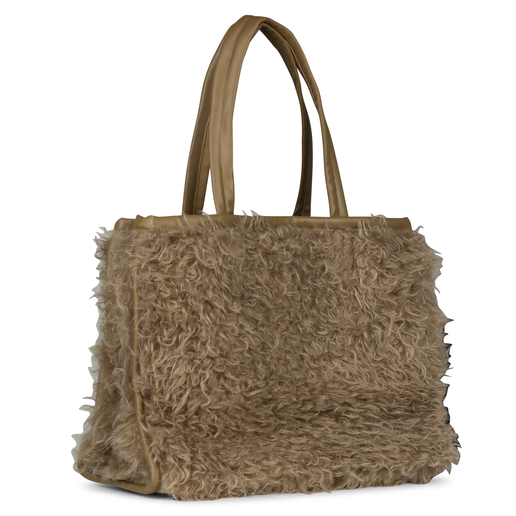Sac porté épaule en fourrure synthétique BELLEROSE Marron