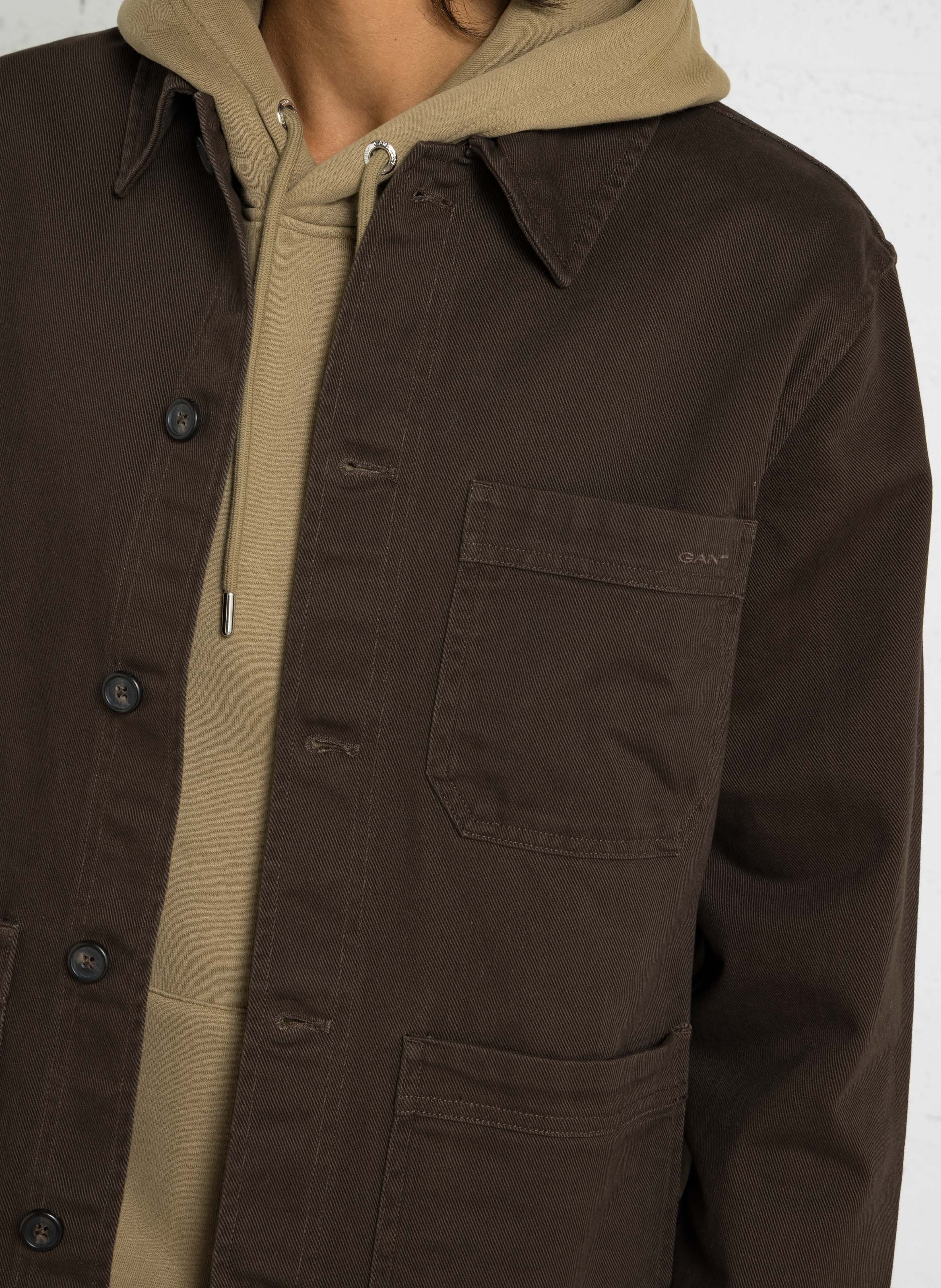 Veste droite en coton GANT Bruin