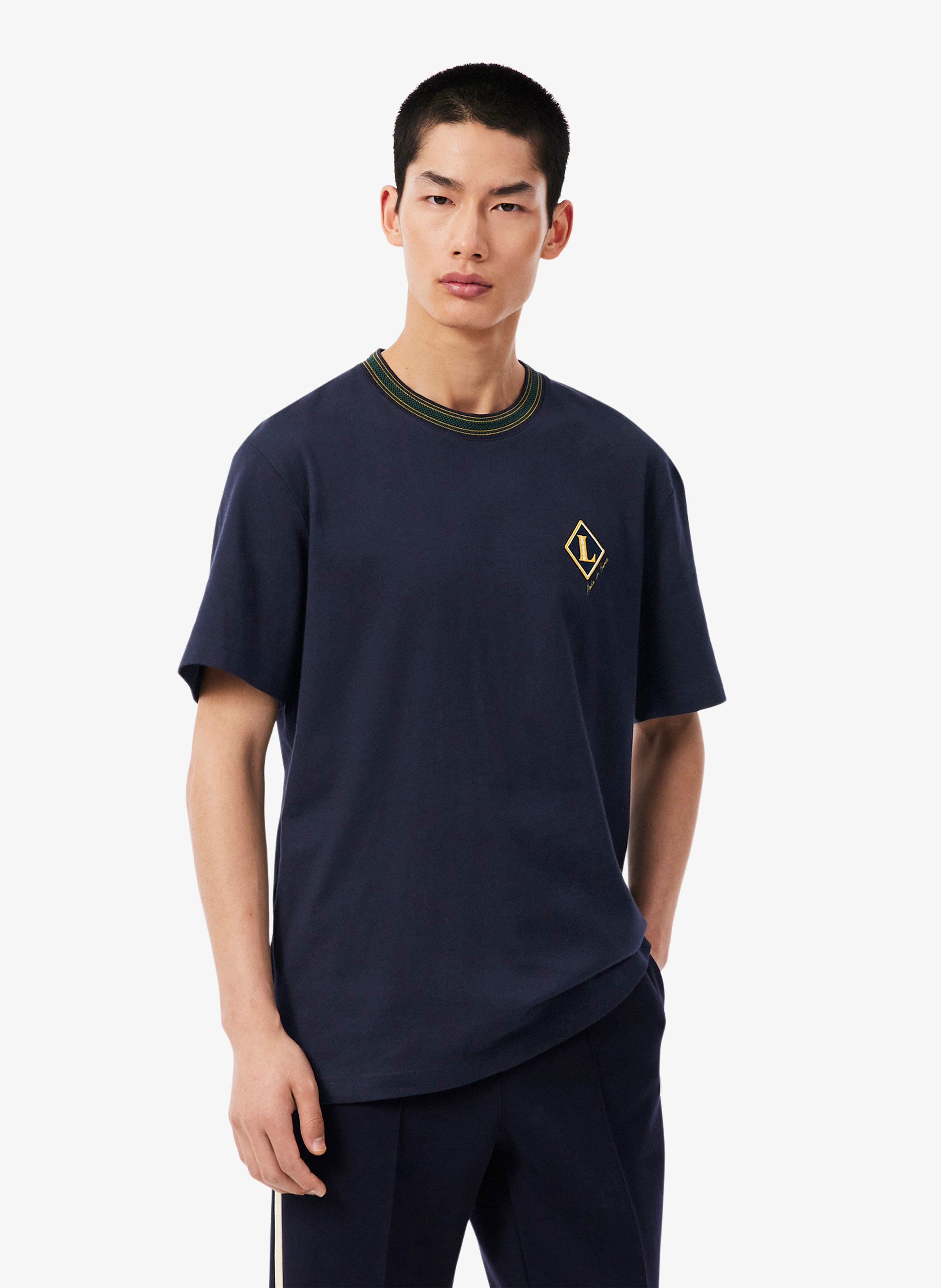 Cotton logo t-shirt LACOSTE Blue