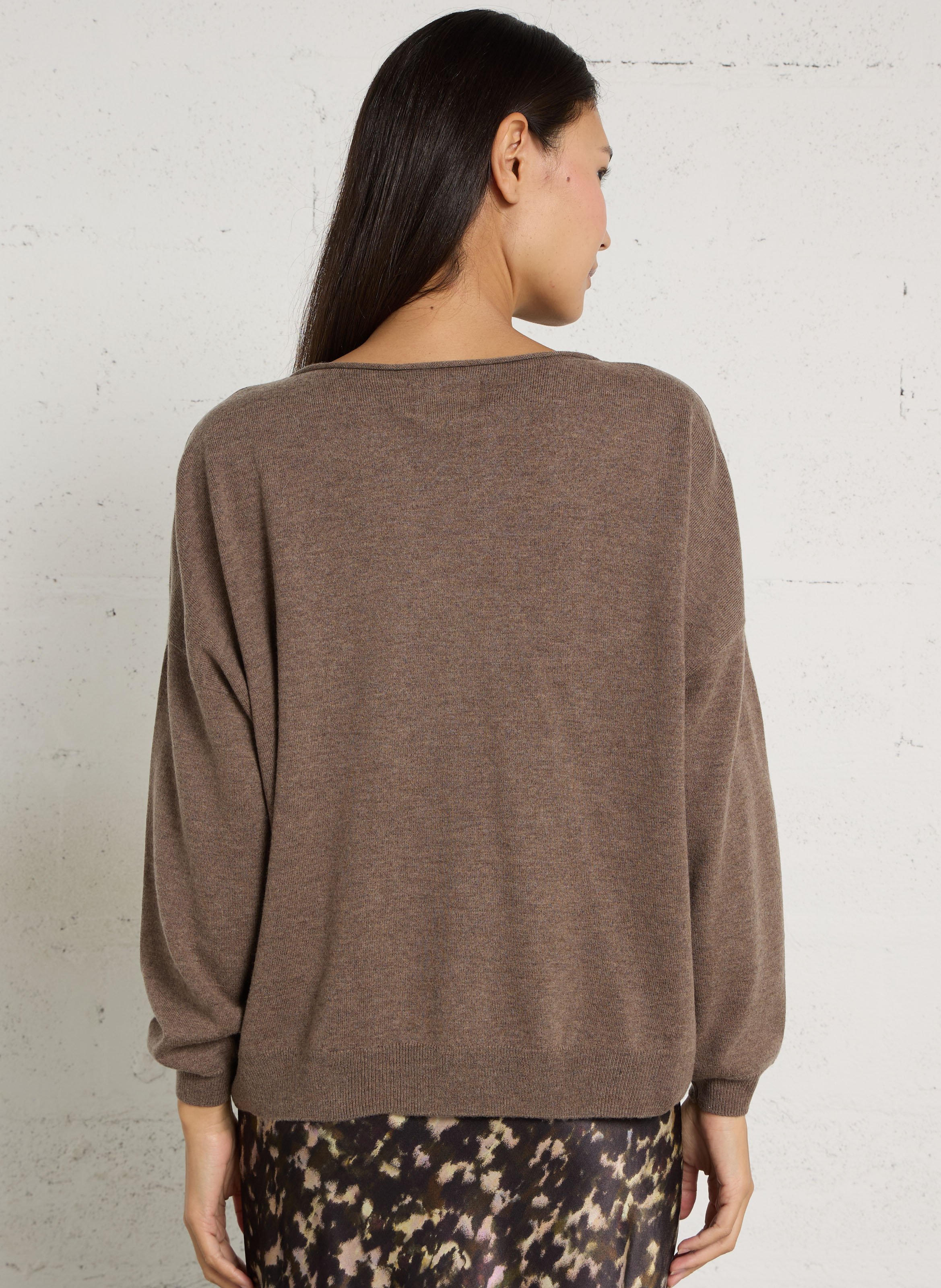 Oversized, wollen trui DES PETITS HAUTS Grijs