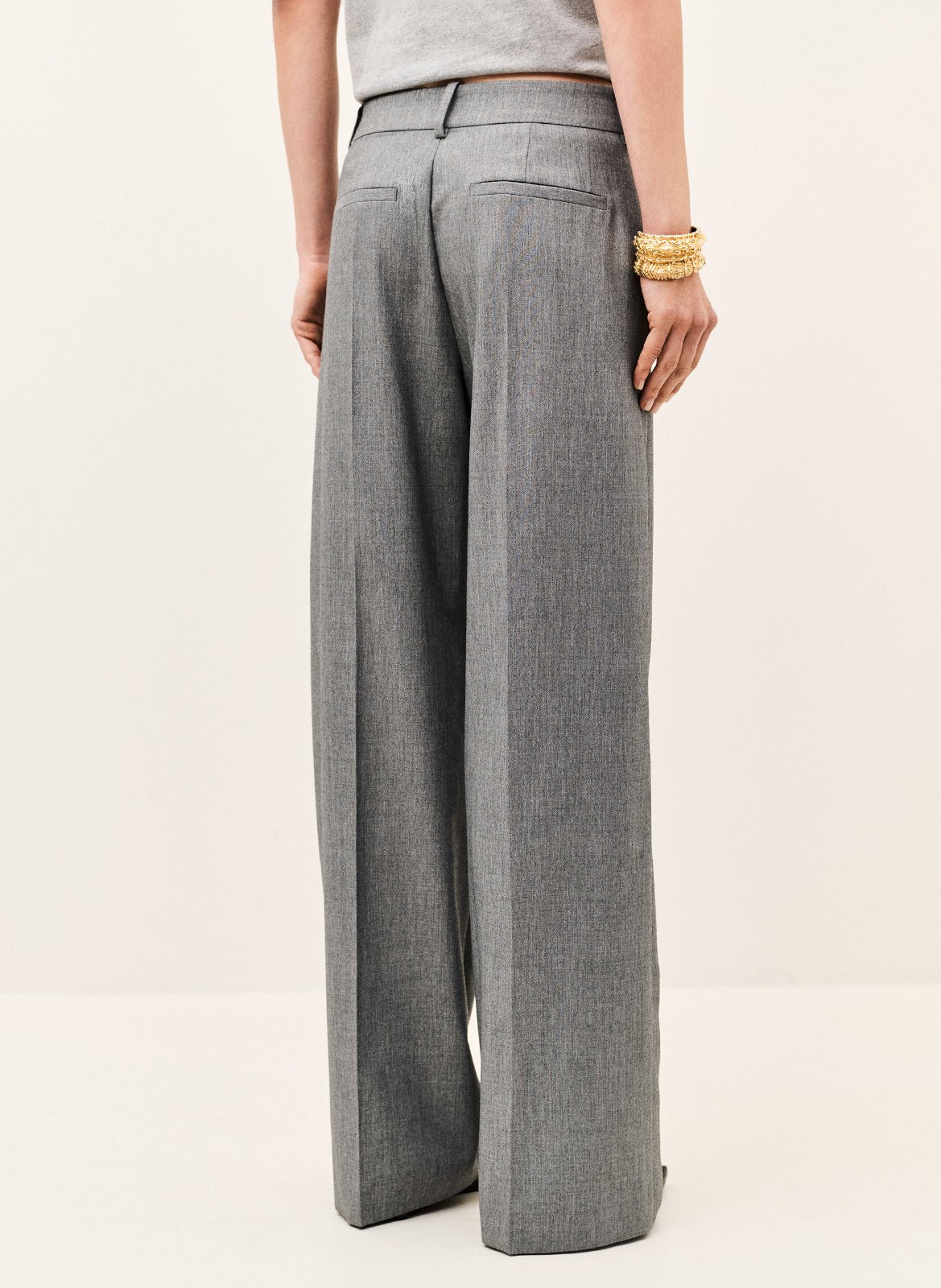 Pantalon tailleur droit uni BA&SH Gris