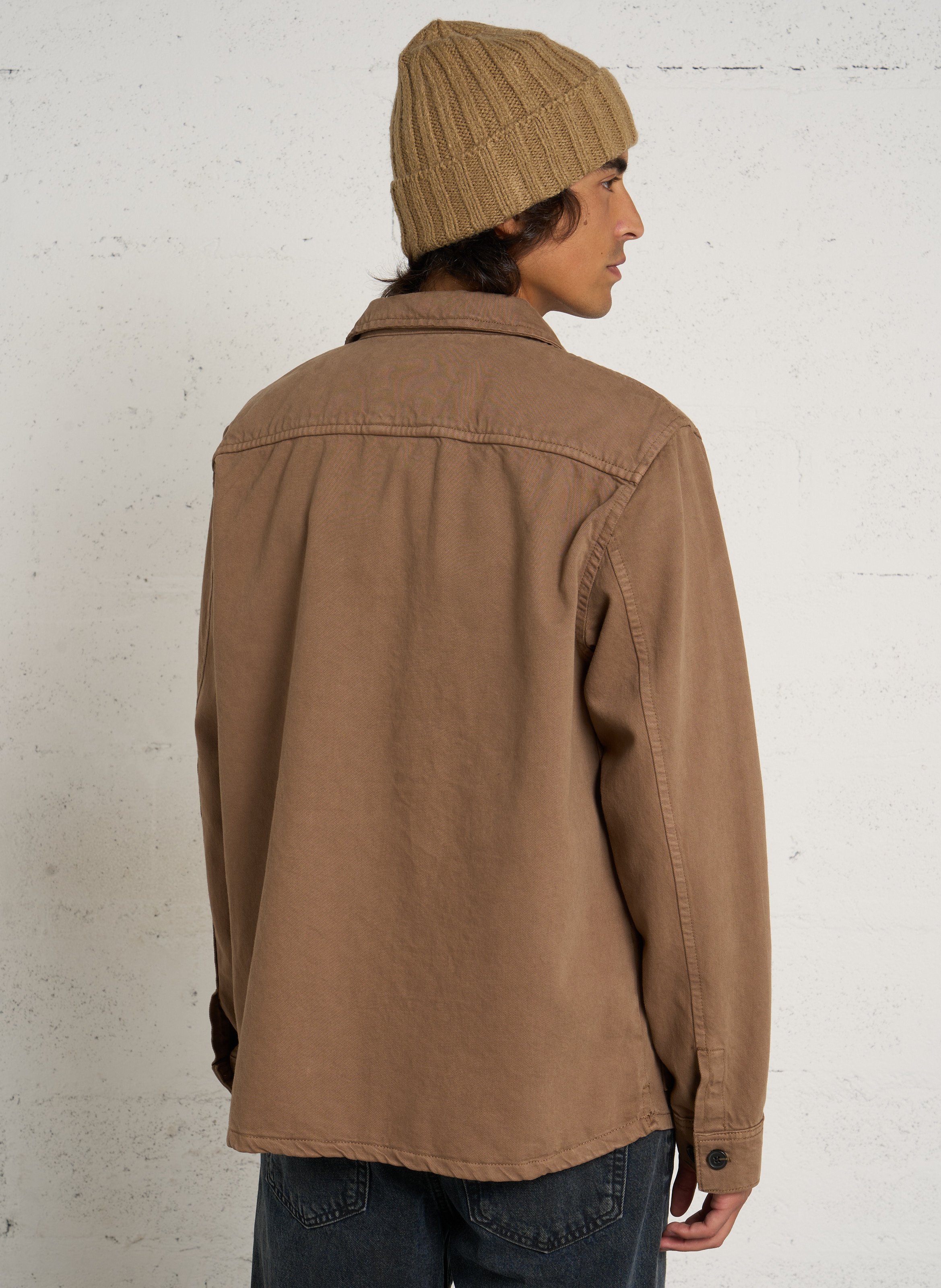 Jacket with classic cotton collar SOLID White