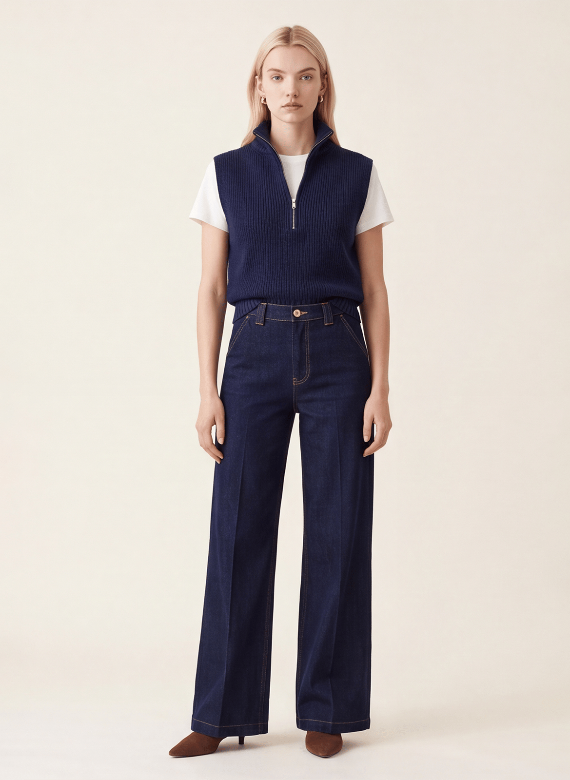 Jean flare en coton mélangé KOOKAI Bleu