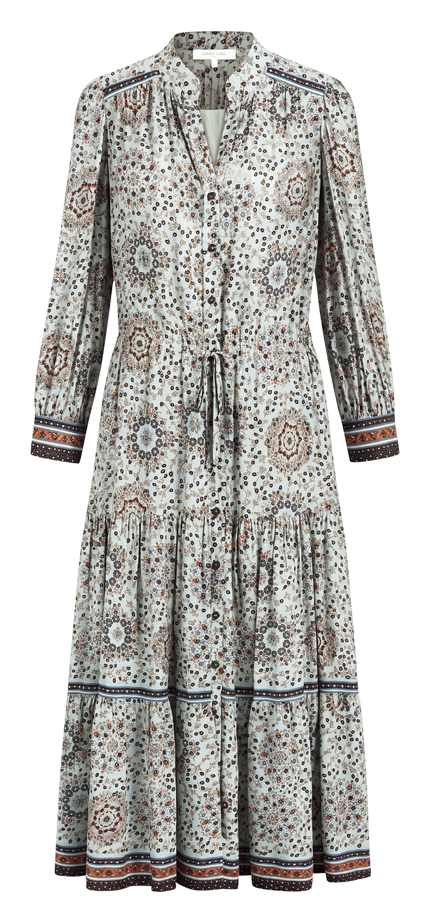 Robe longue col tunisien imprimée GERARD DAREL Bleu