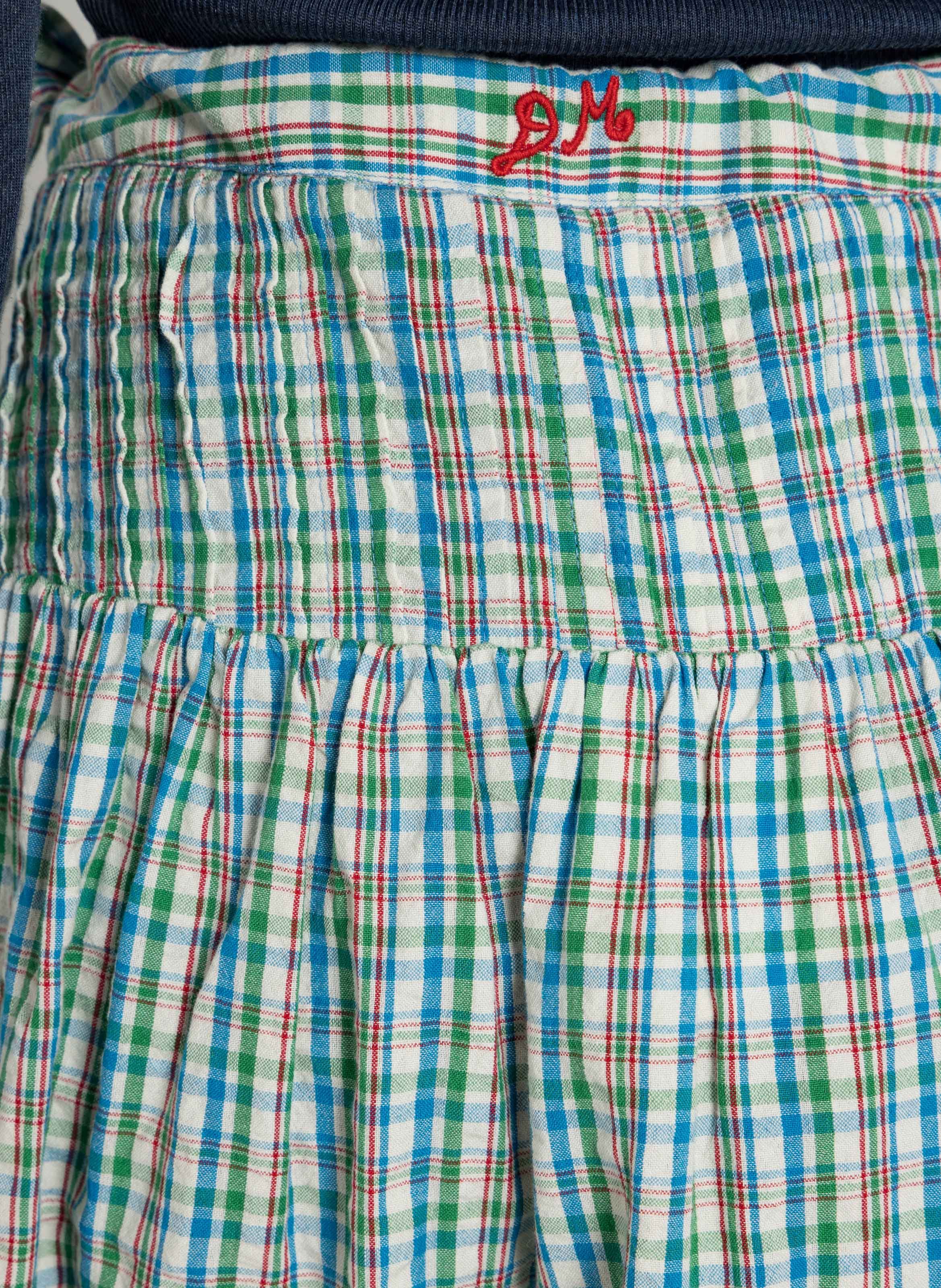 Jupe midi à carreaux en coton biologique DAMSON MADDER Multicolore