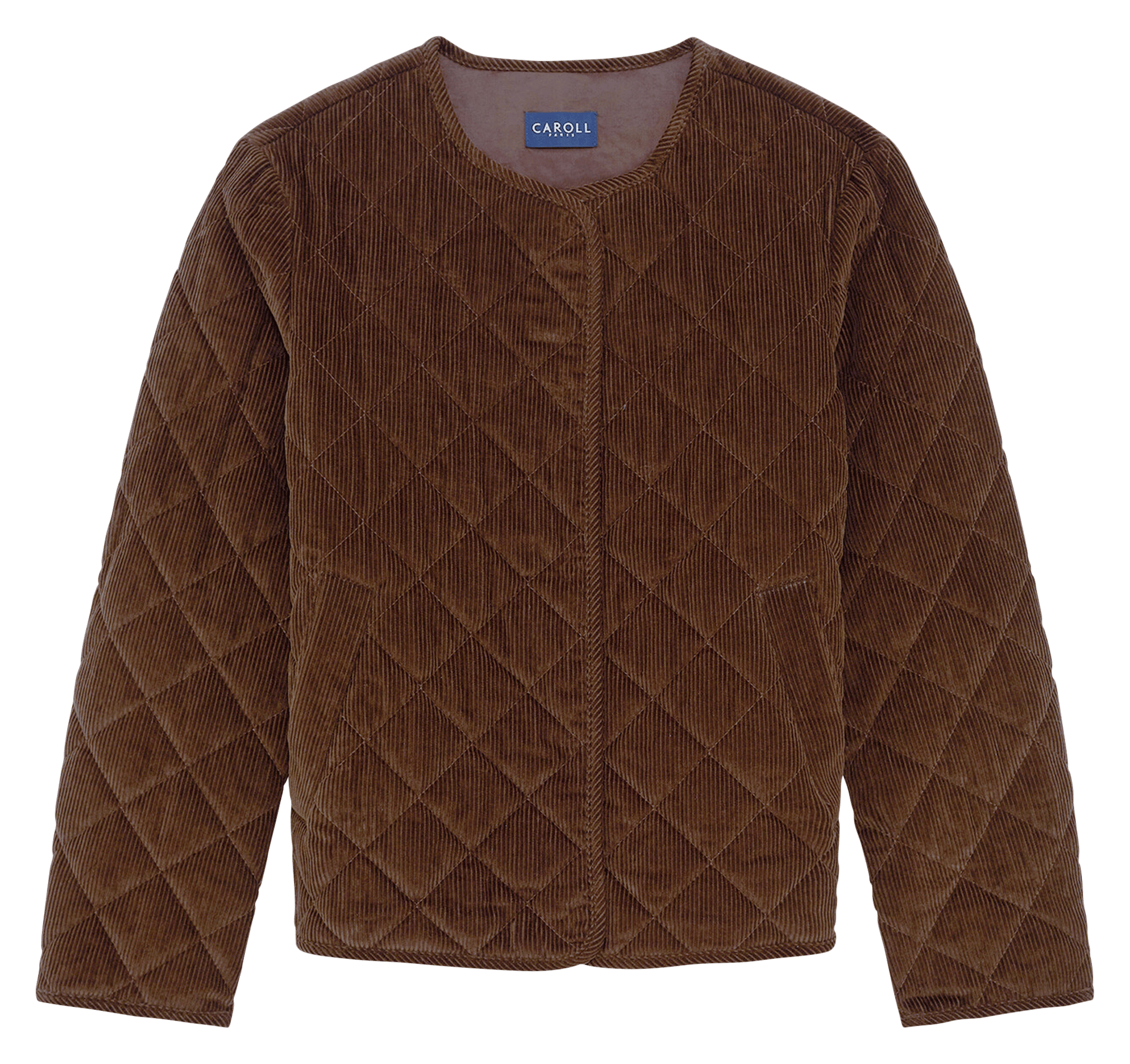 Straight-cut cotton corduroy jacket CAROLL Brown