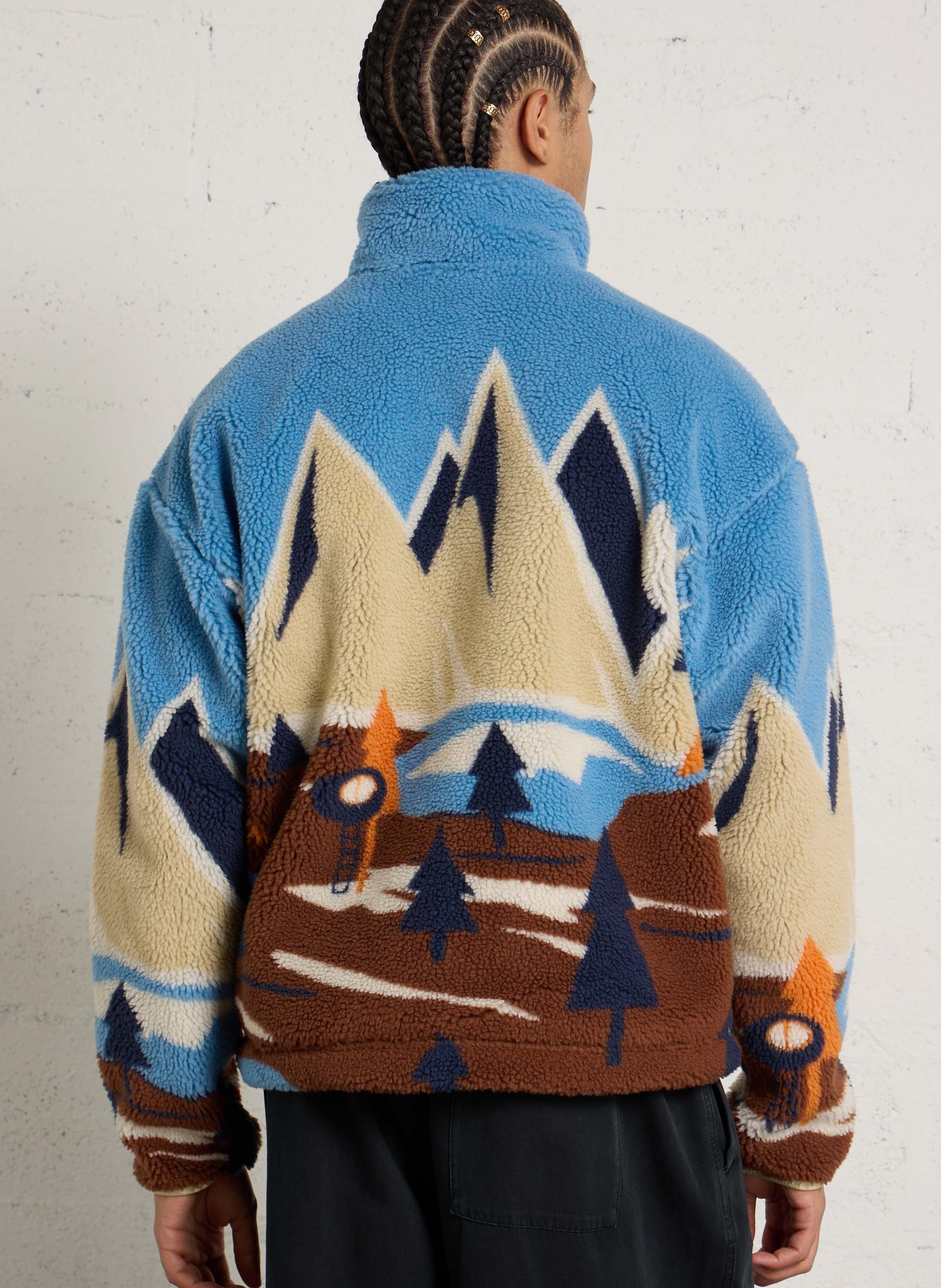 Straight-fit printed sherpa jacket NAPAPIJRI Multicolored