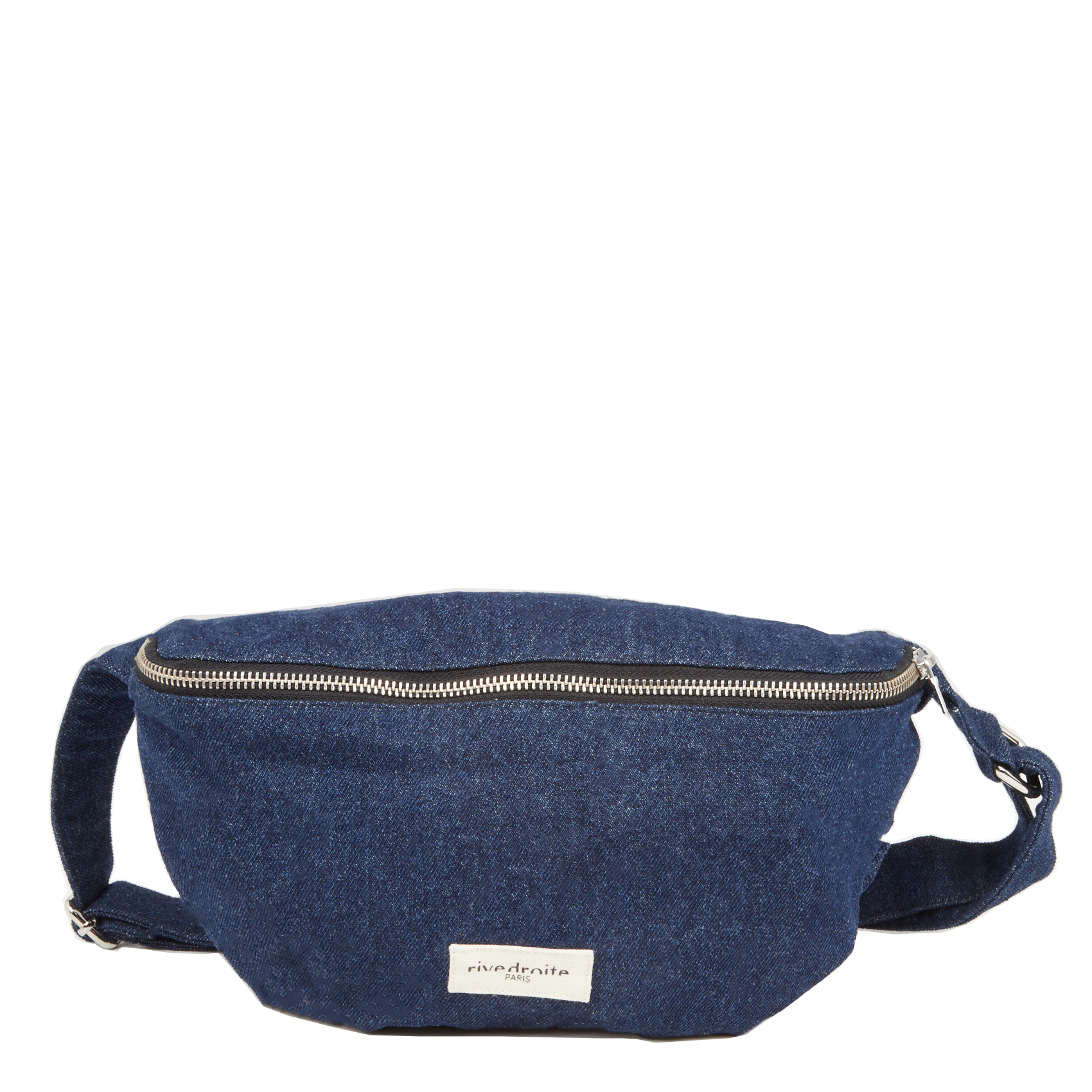 Zipped recycled cotton waist bag RIVEDROITE PARIS Raw denim