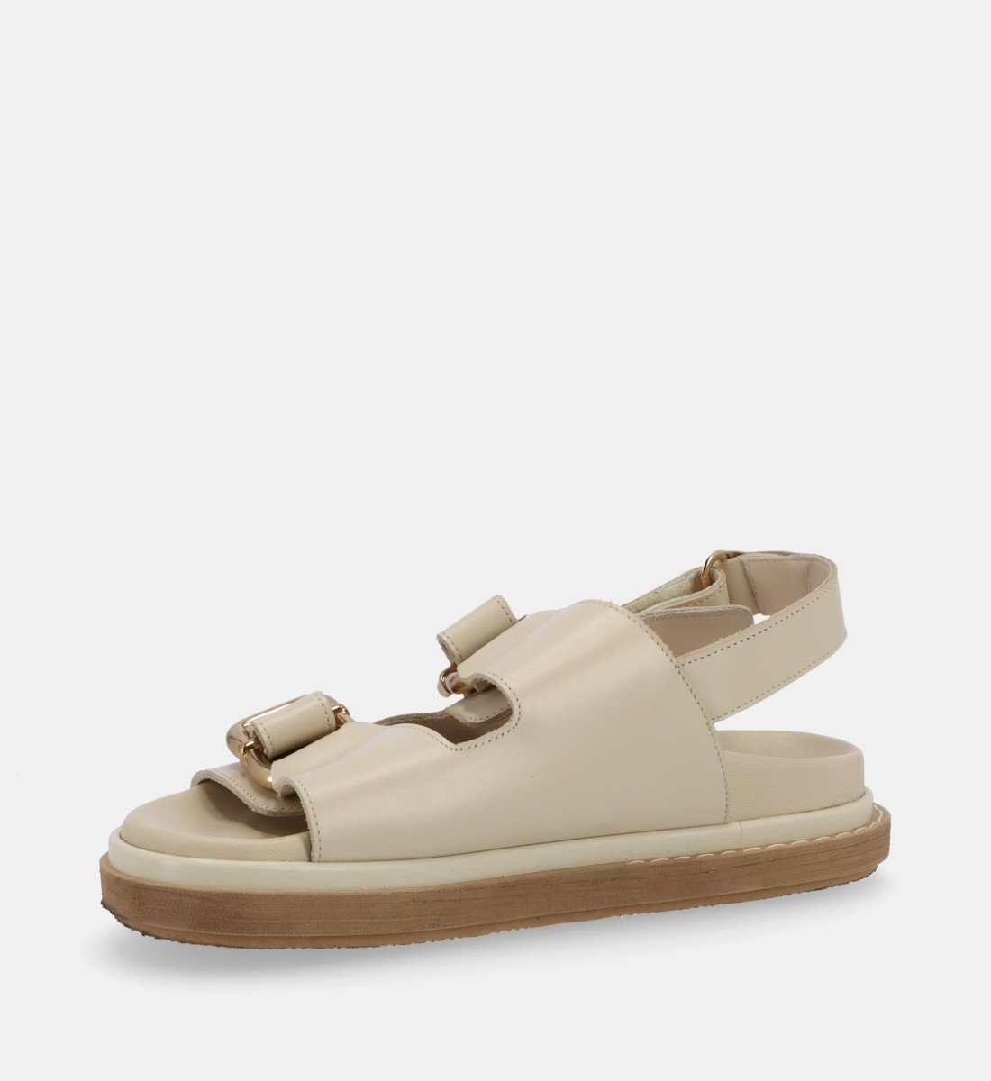 Flat leather sandals ALOHAS Beige