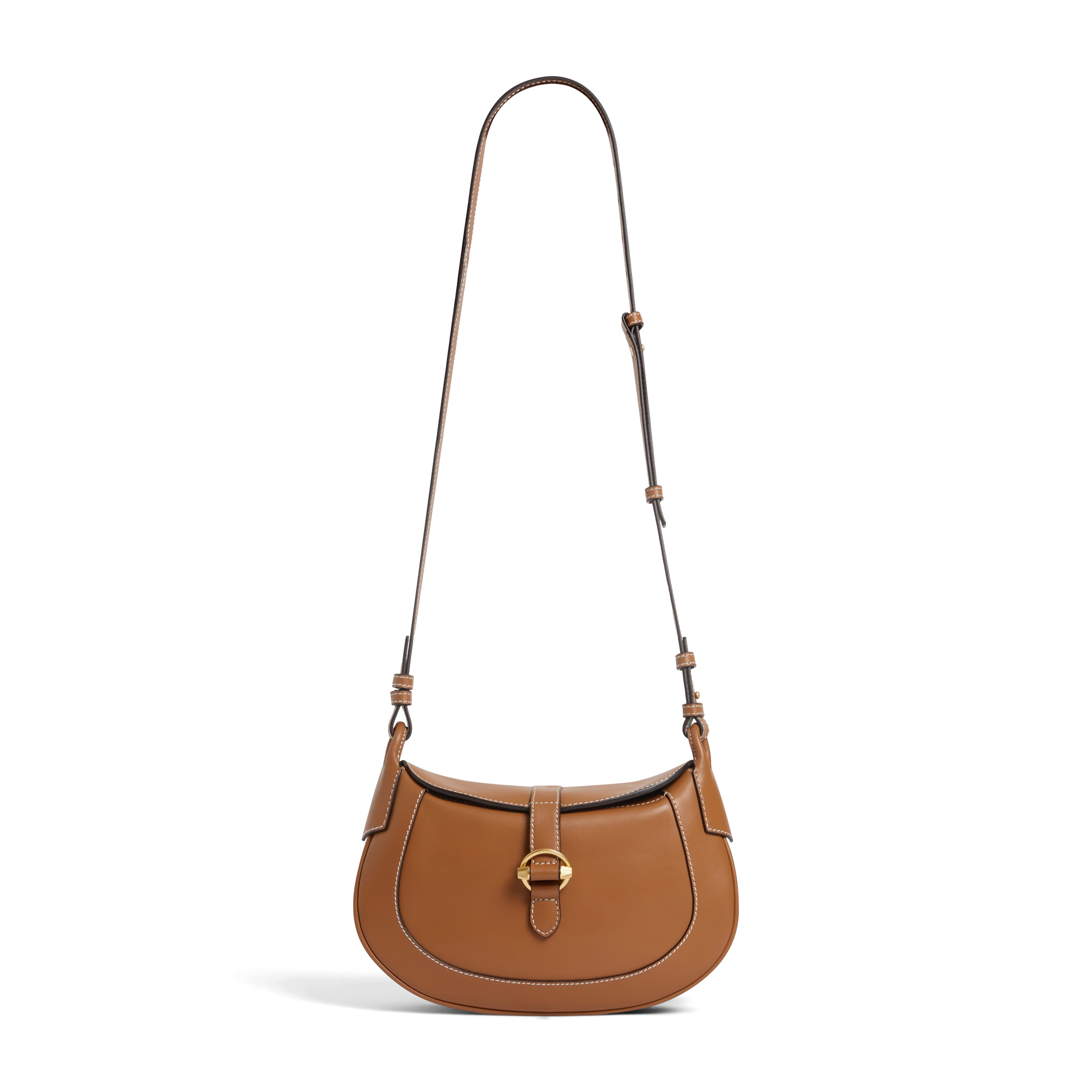 Petit sac bandoulière en cuir  Marron