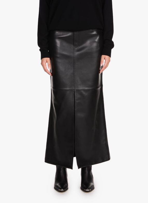 Floor length leather skirt discount