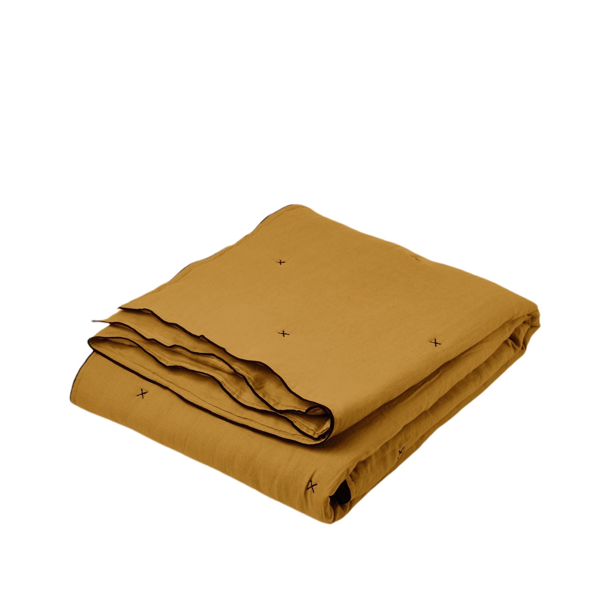 CARLINA - Quilted linen bedspread MADURA