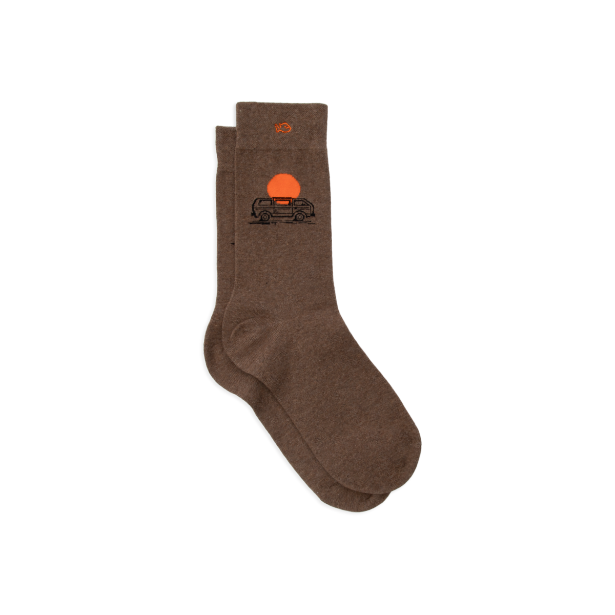 Combed cotton socks with patterns BILLYBELT Brown