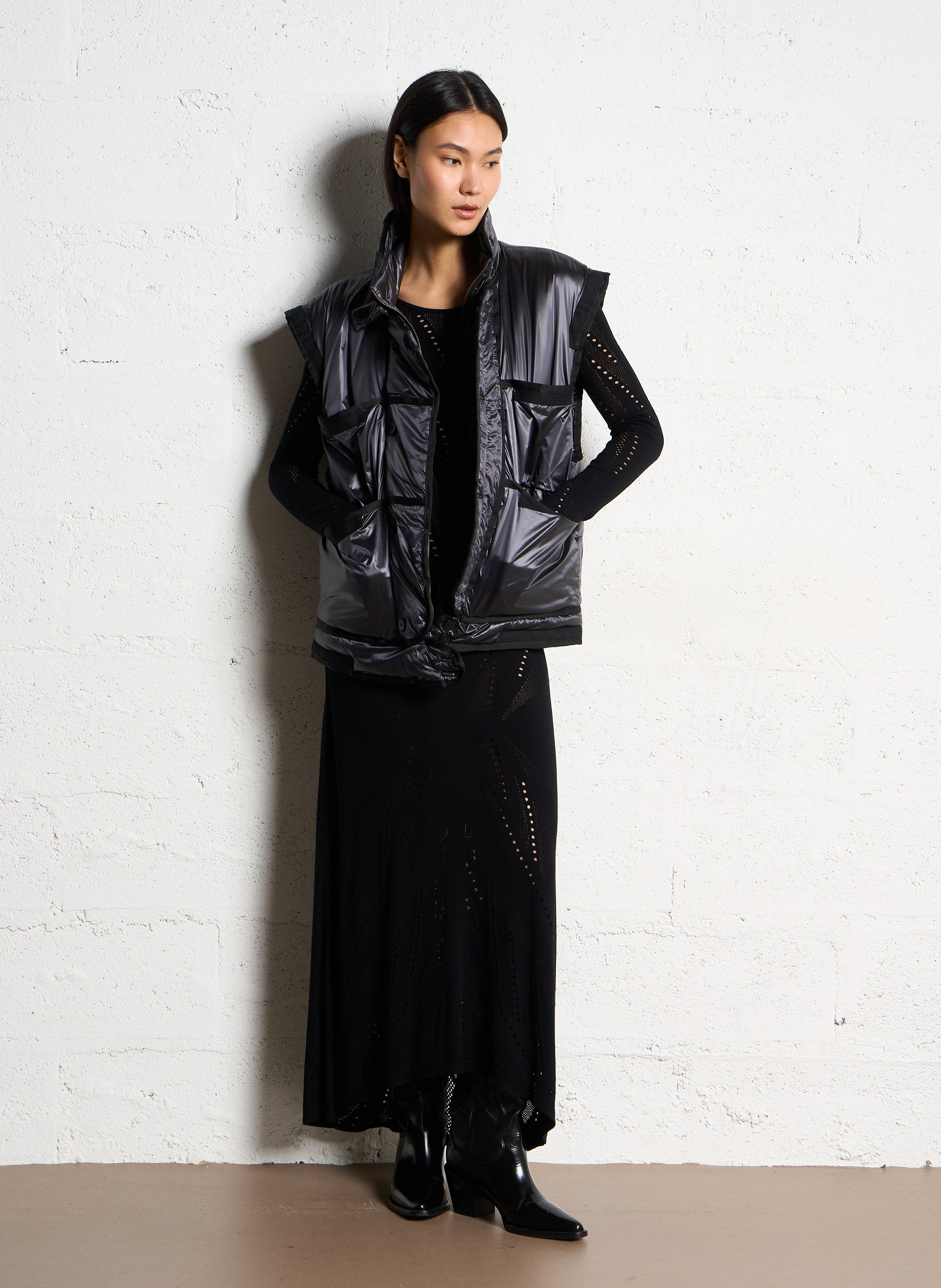 Robe longue moulante dentelle  MES DEMOISELLES Noir