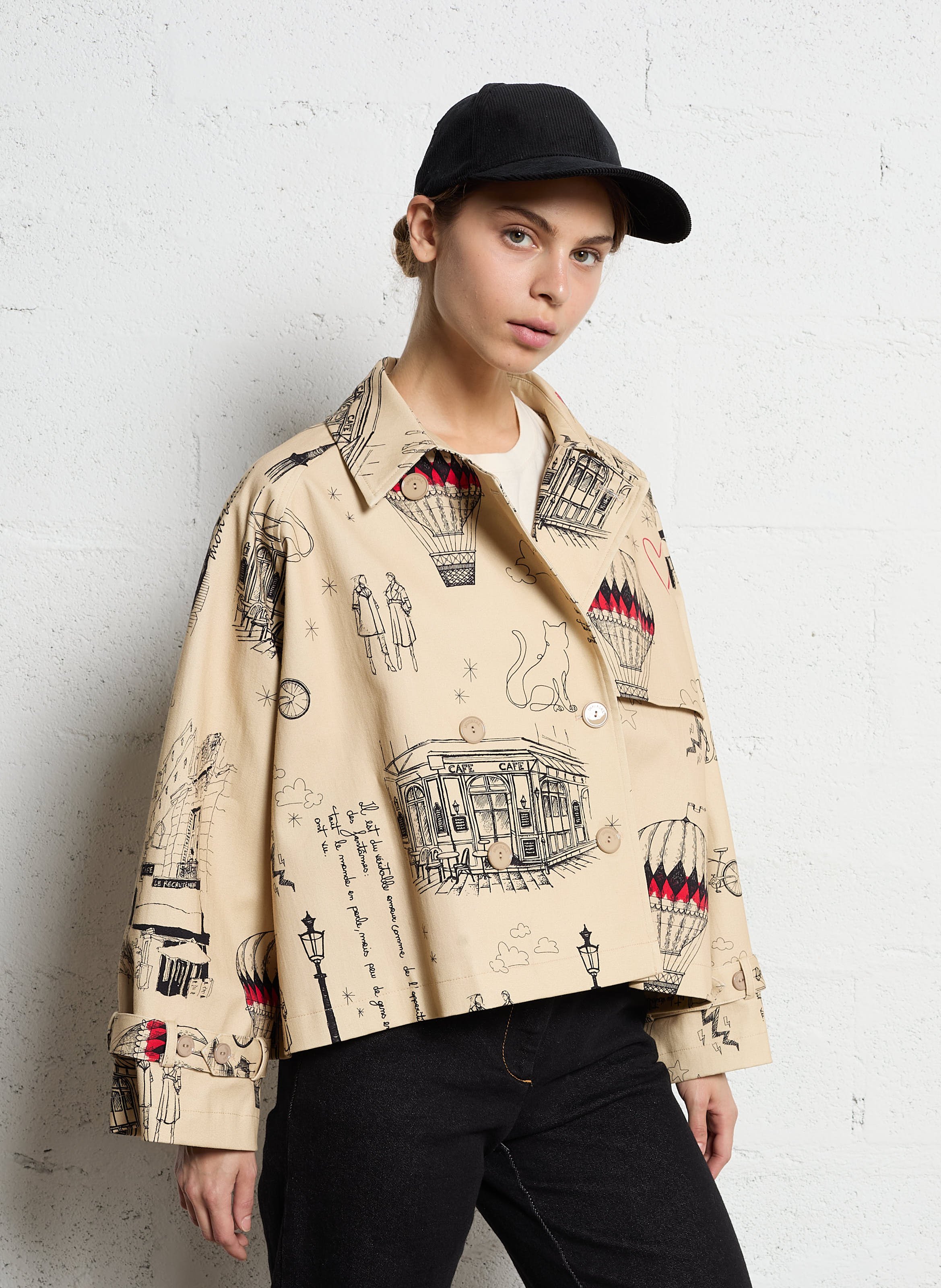 Caban col classique imprimé en coton  IMPERIAL