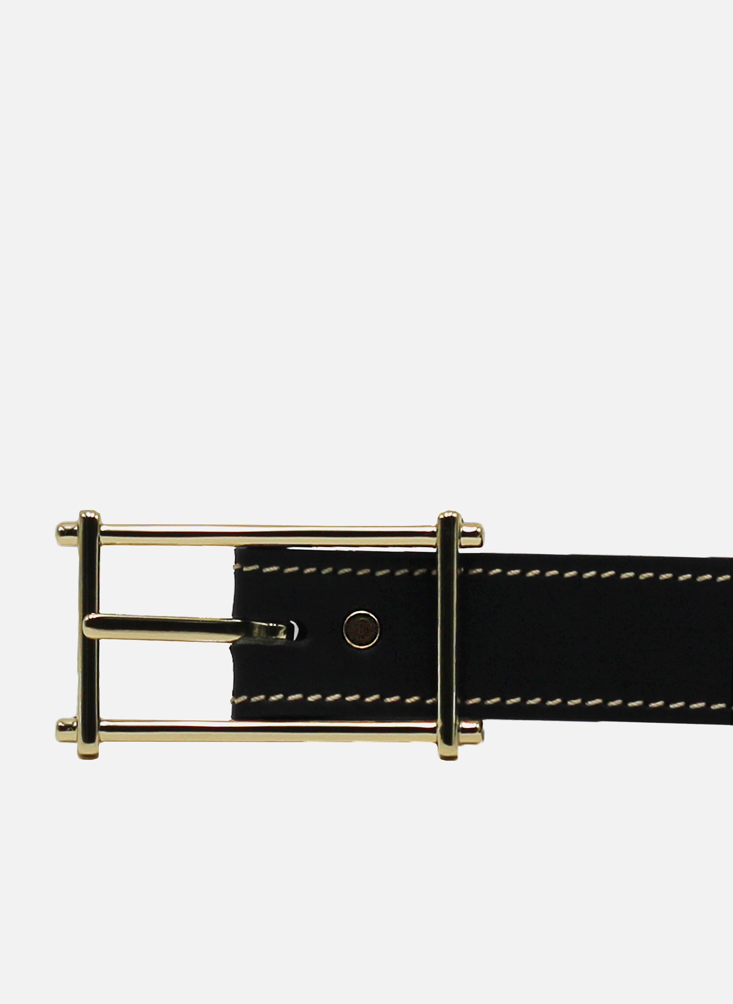 Vintage belt in suede and smooth leather Black