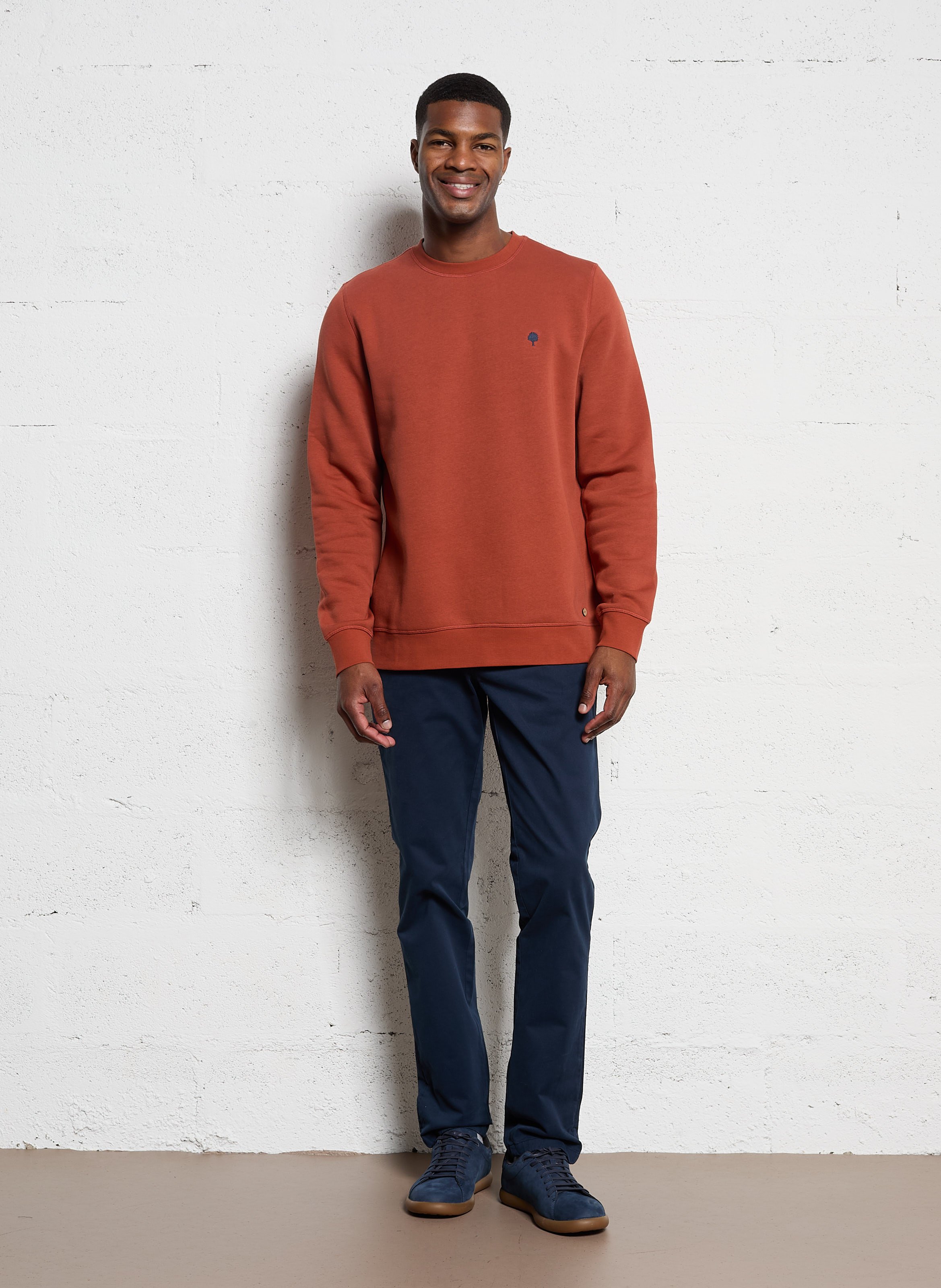 Gerade geschnittene Hose aus Bio-Baumwoll-Mix FAGUO Blau