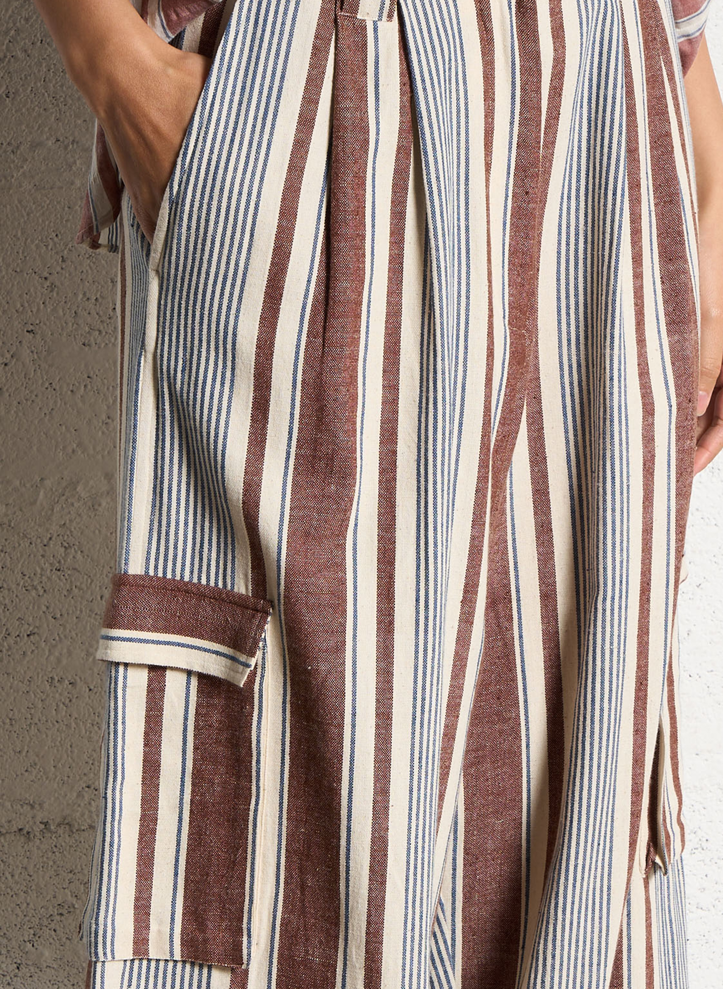 Striped wide-leg pants Brown