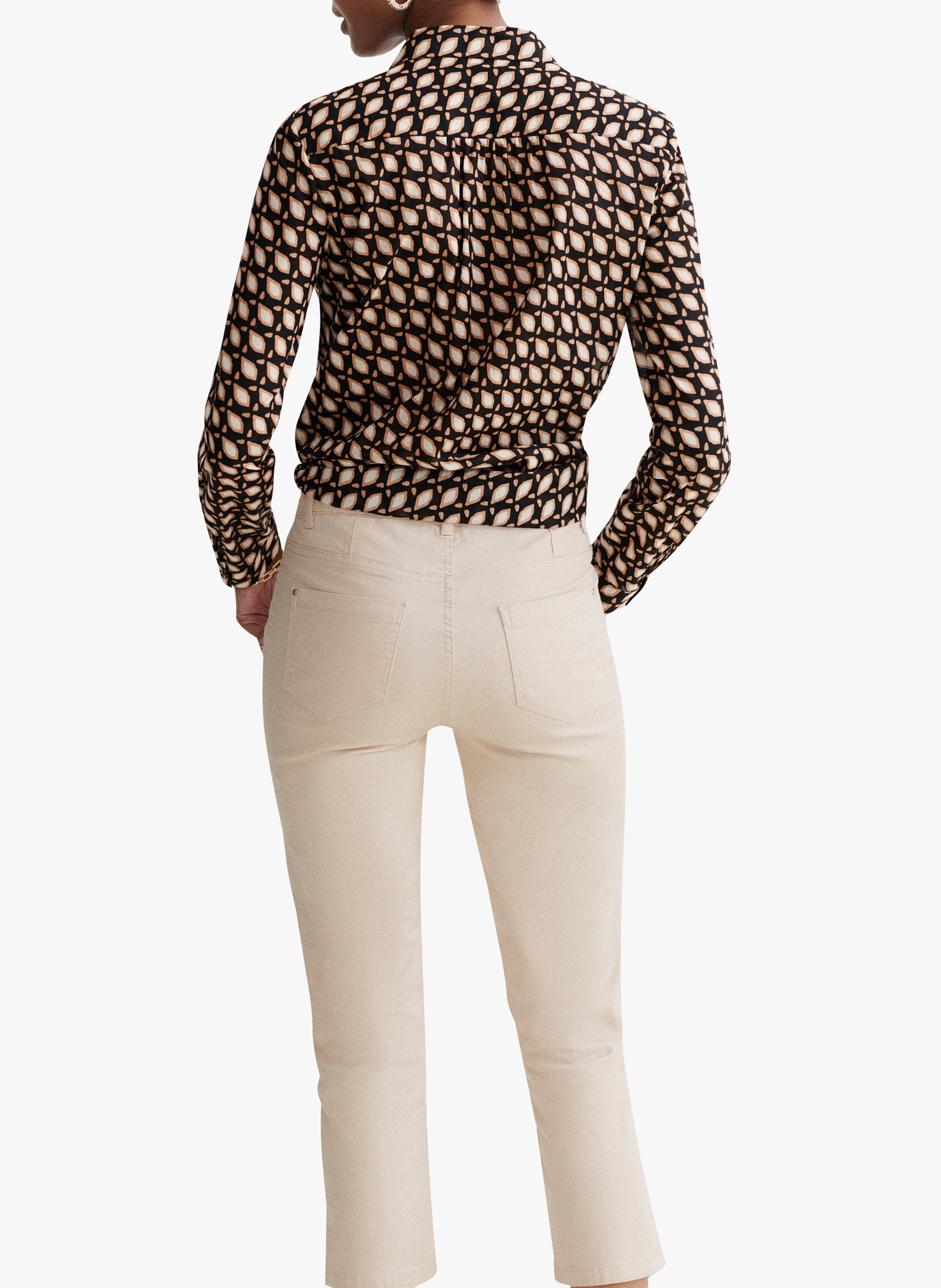 Cropped cotton-blend pants CAROLL Beige