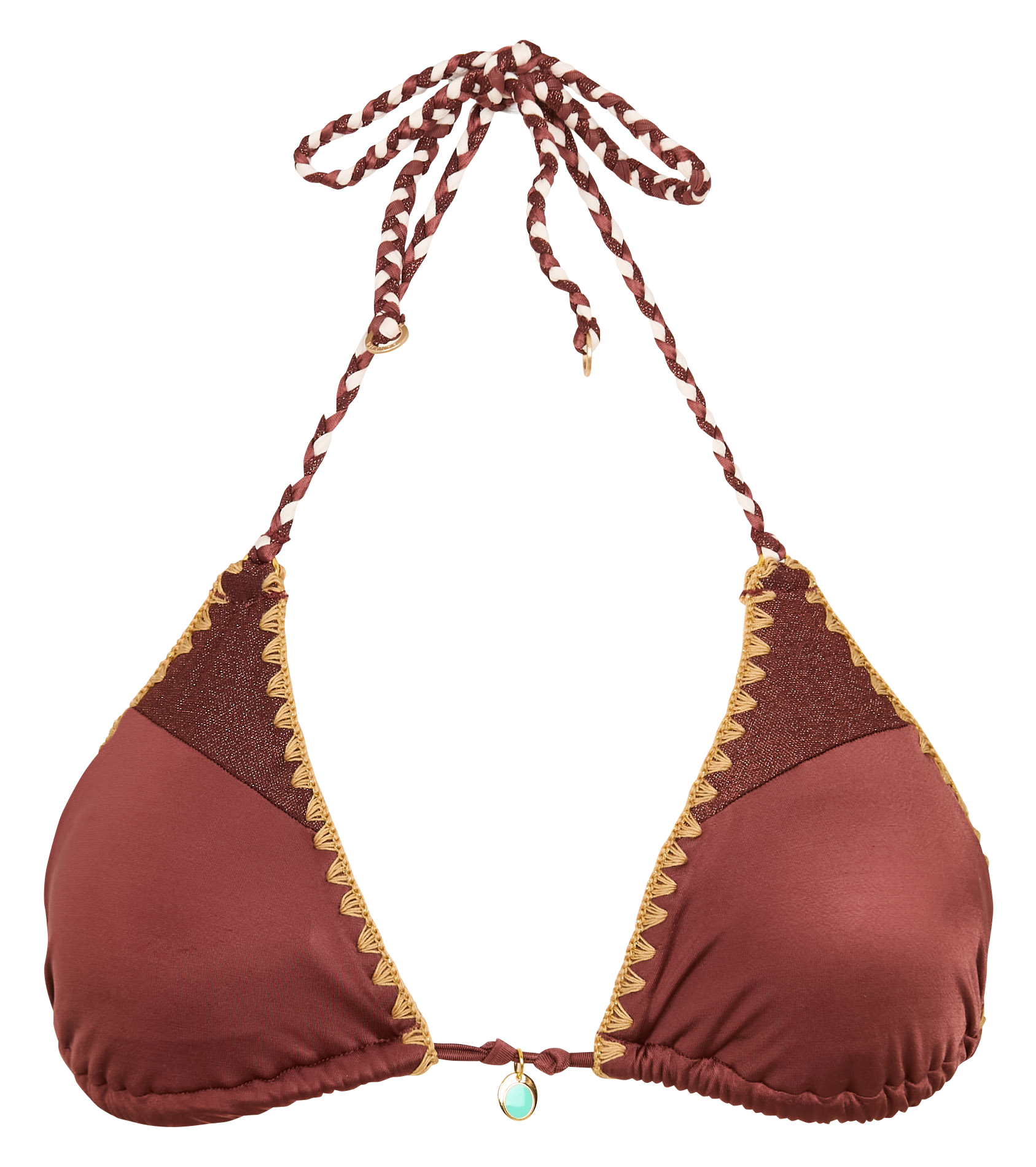 Besticktes Triangel-Bikinioberteil BOSCO NAZCA Chocolat