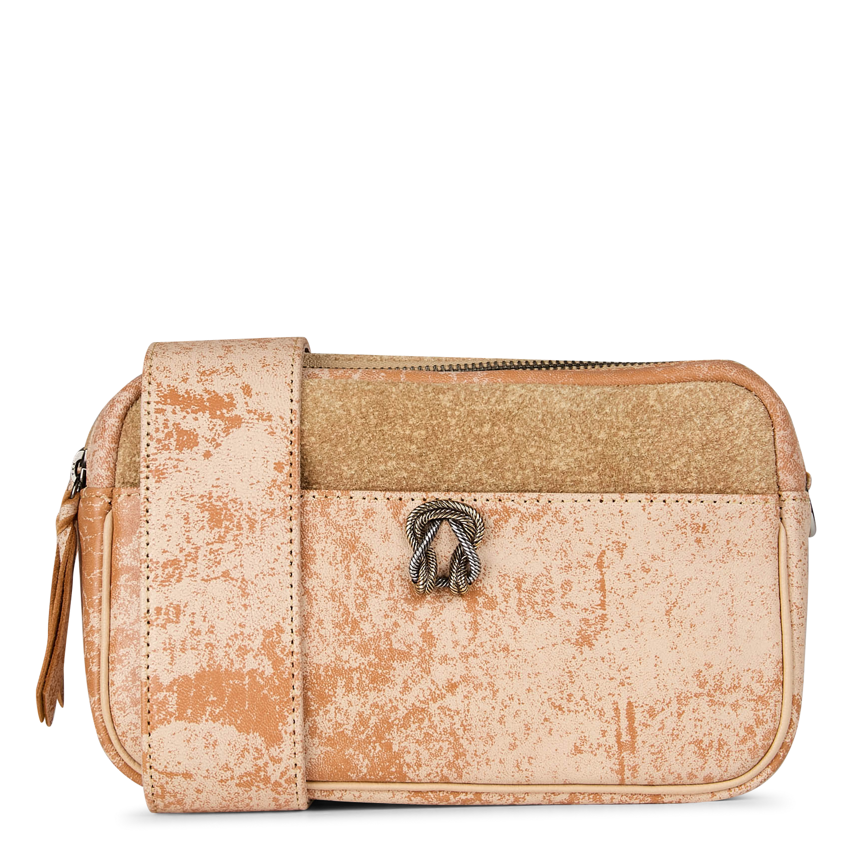 Zipped leather shoulder CLARIS VIROT Beige