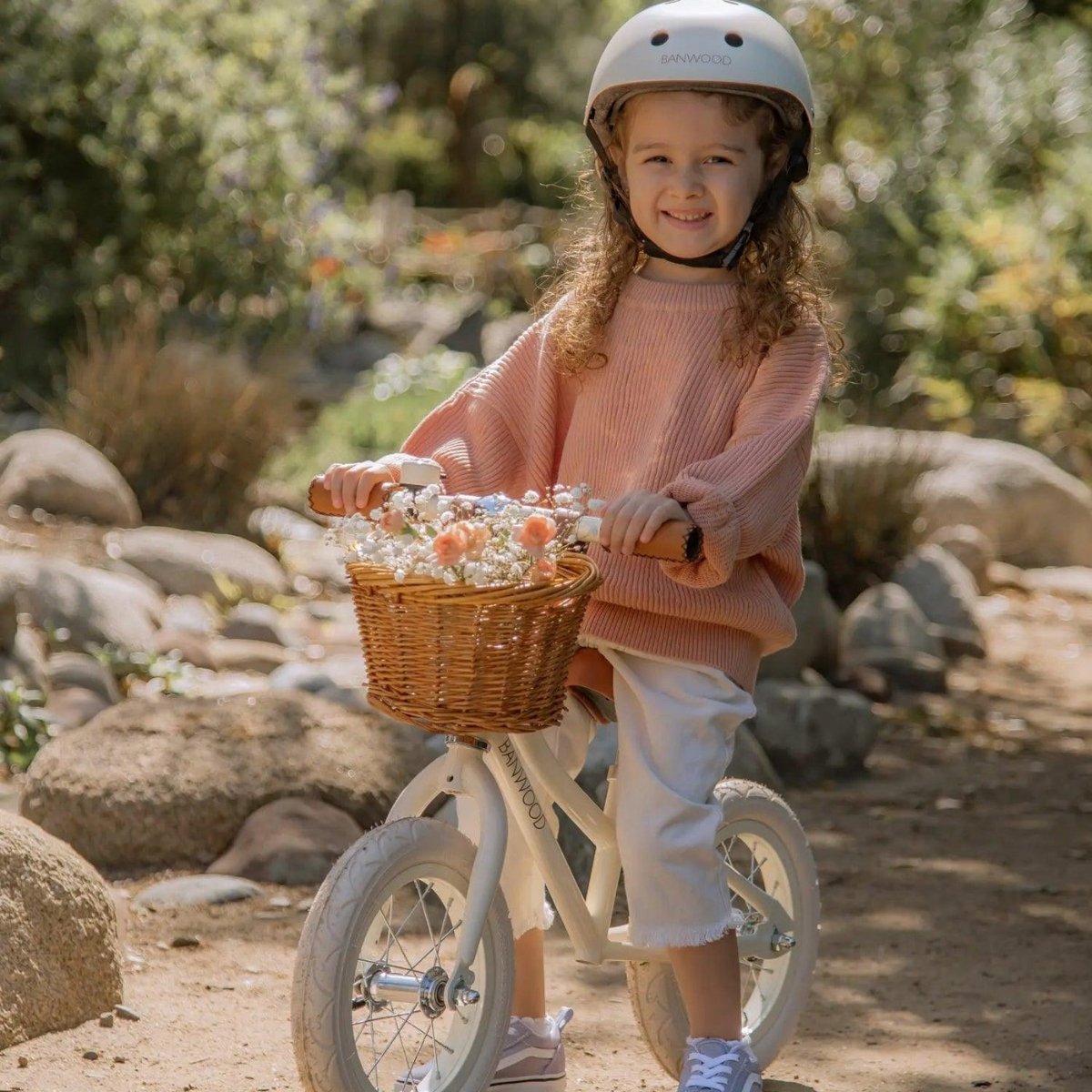 Cream steel balance bike cycling 3-5 years Banwood Beige