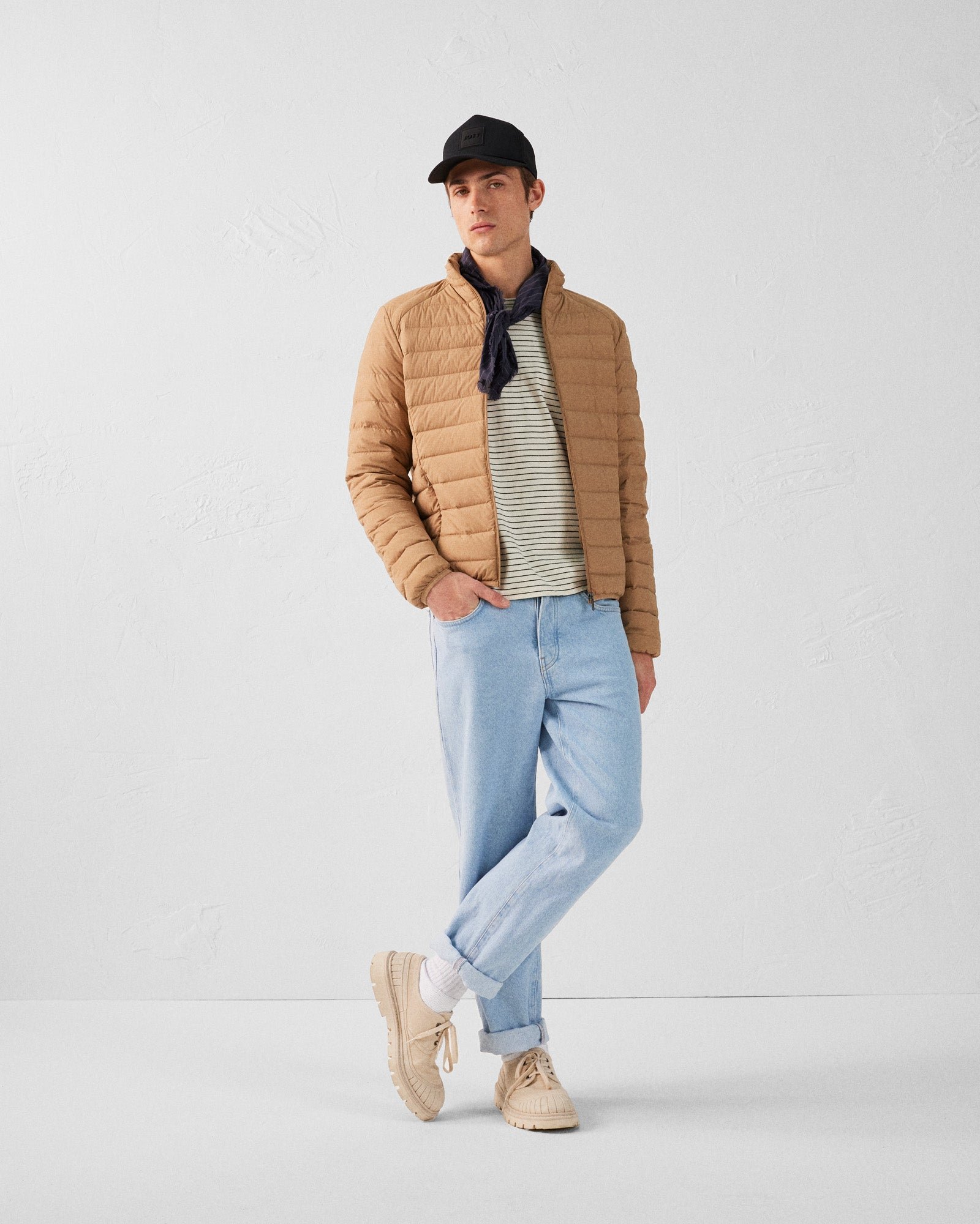 Stretch light down jacket Aragon JOTT Brown