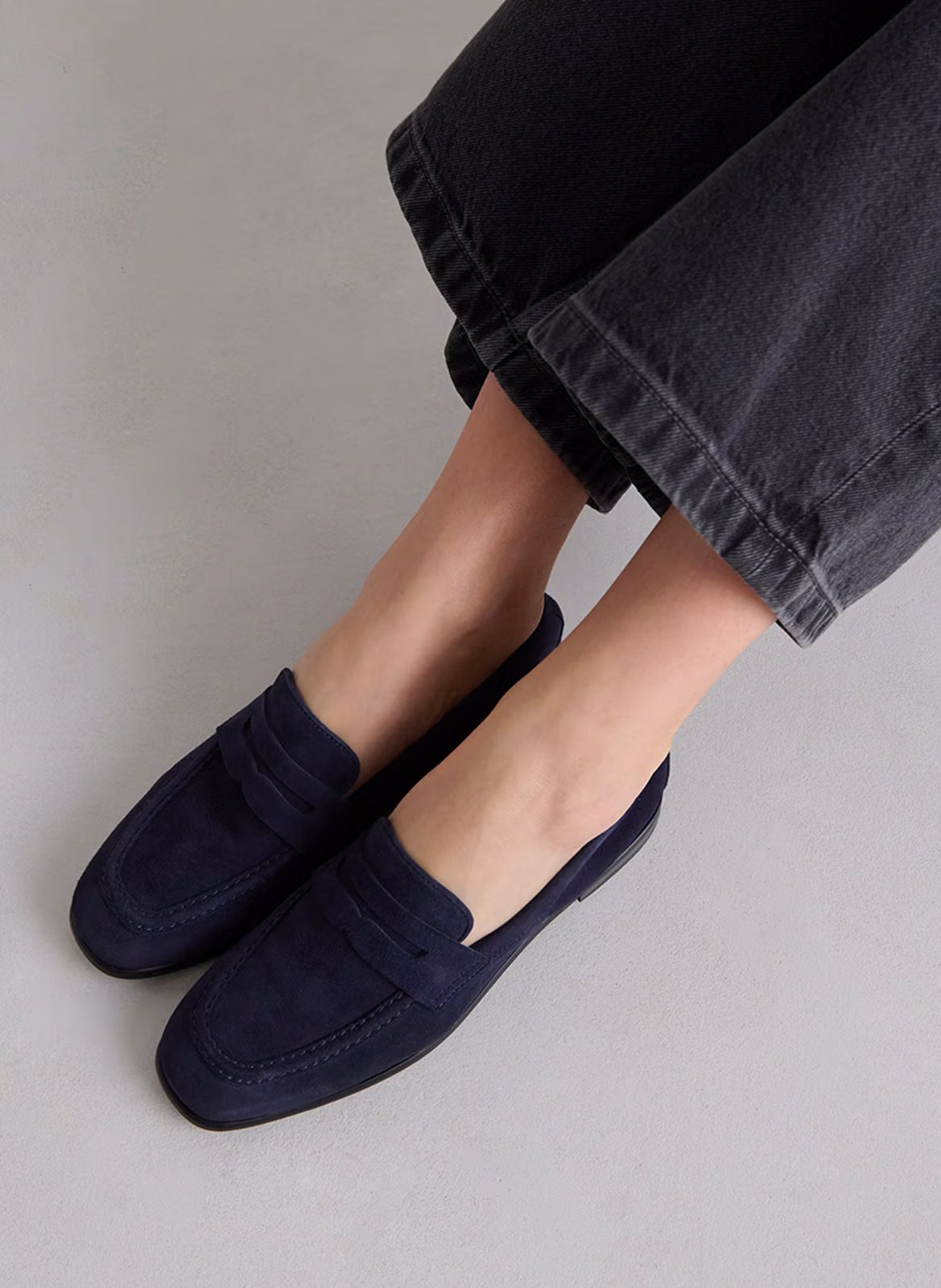 Mocassins en cuir velours JONAK Bleu