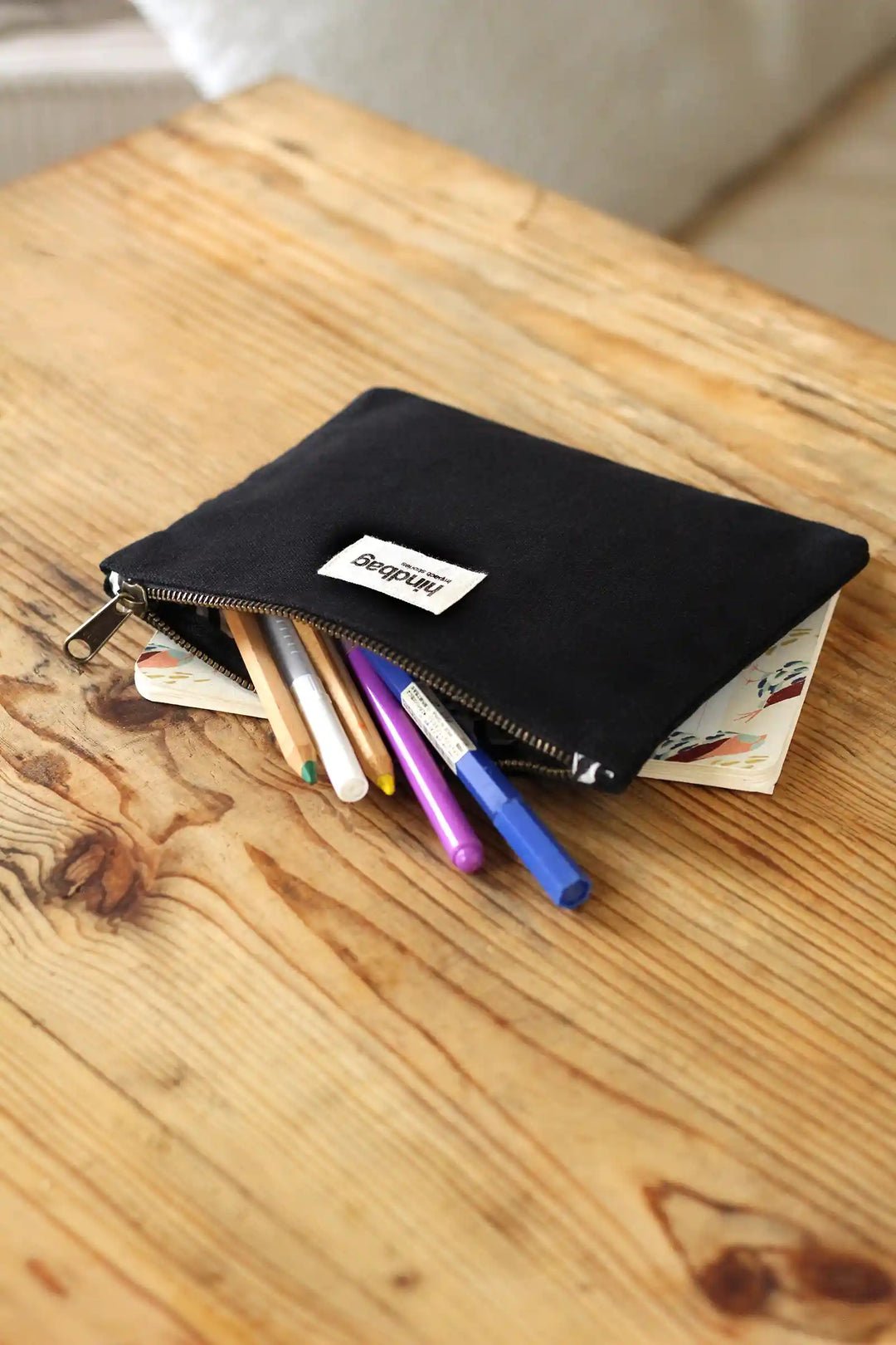 Pochette en coton Noir