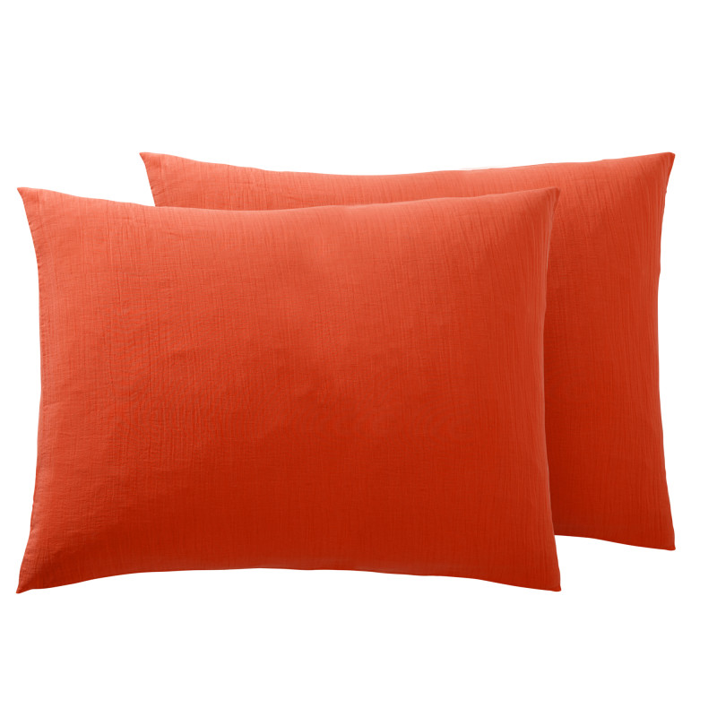 Cotton percale pillow case COTON PUR Red