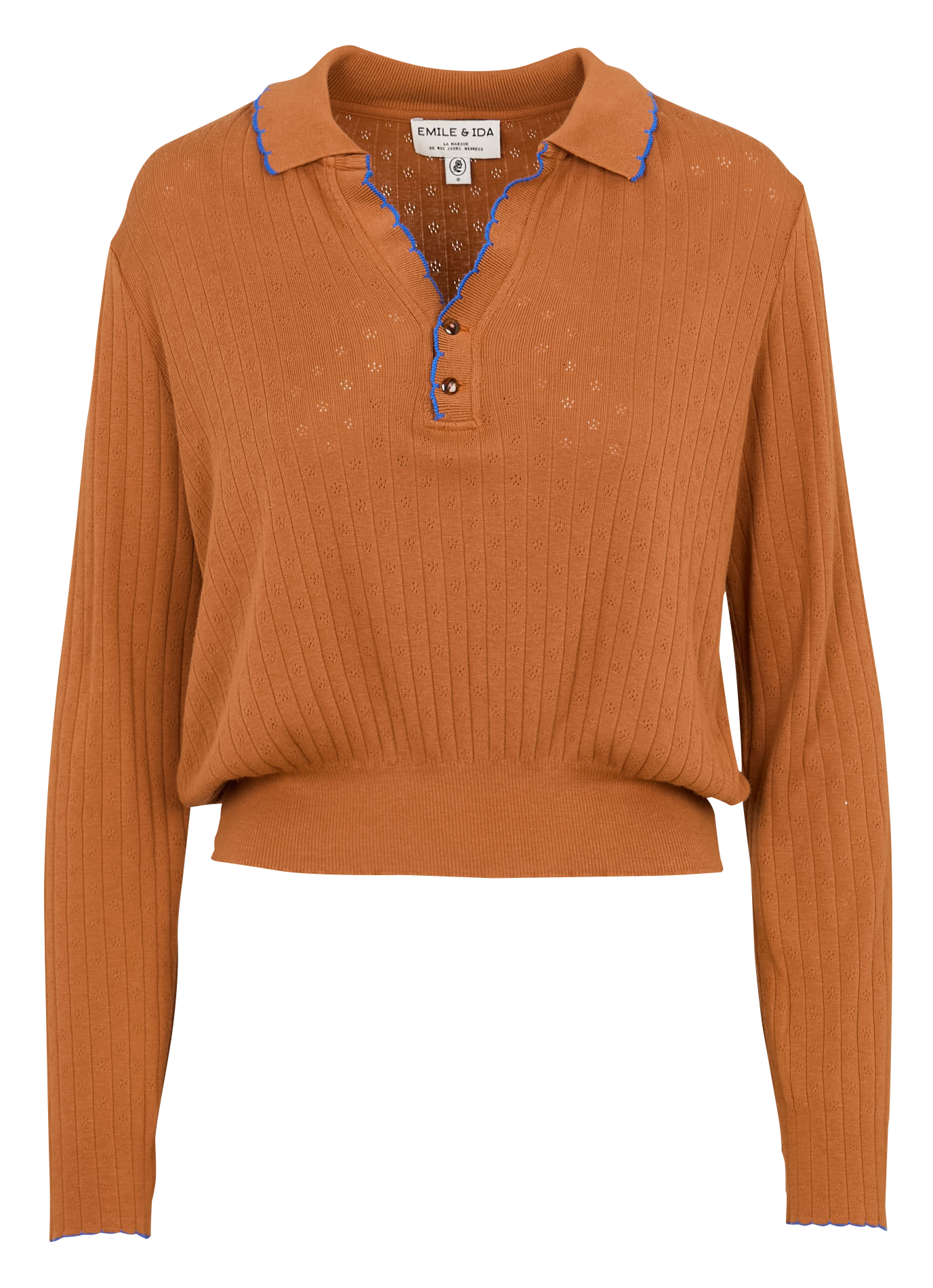 Bedrucktes Trapez-Top aus Baumwolle EMILE ET IDA Braun