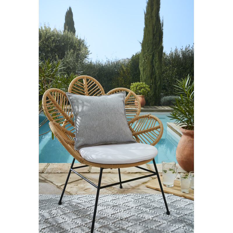 Housse de coussin "naïa outdoor" toutes dimensions l'effet papillon L'EFFET PAPILLON Gris