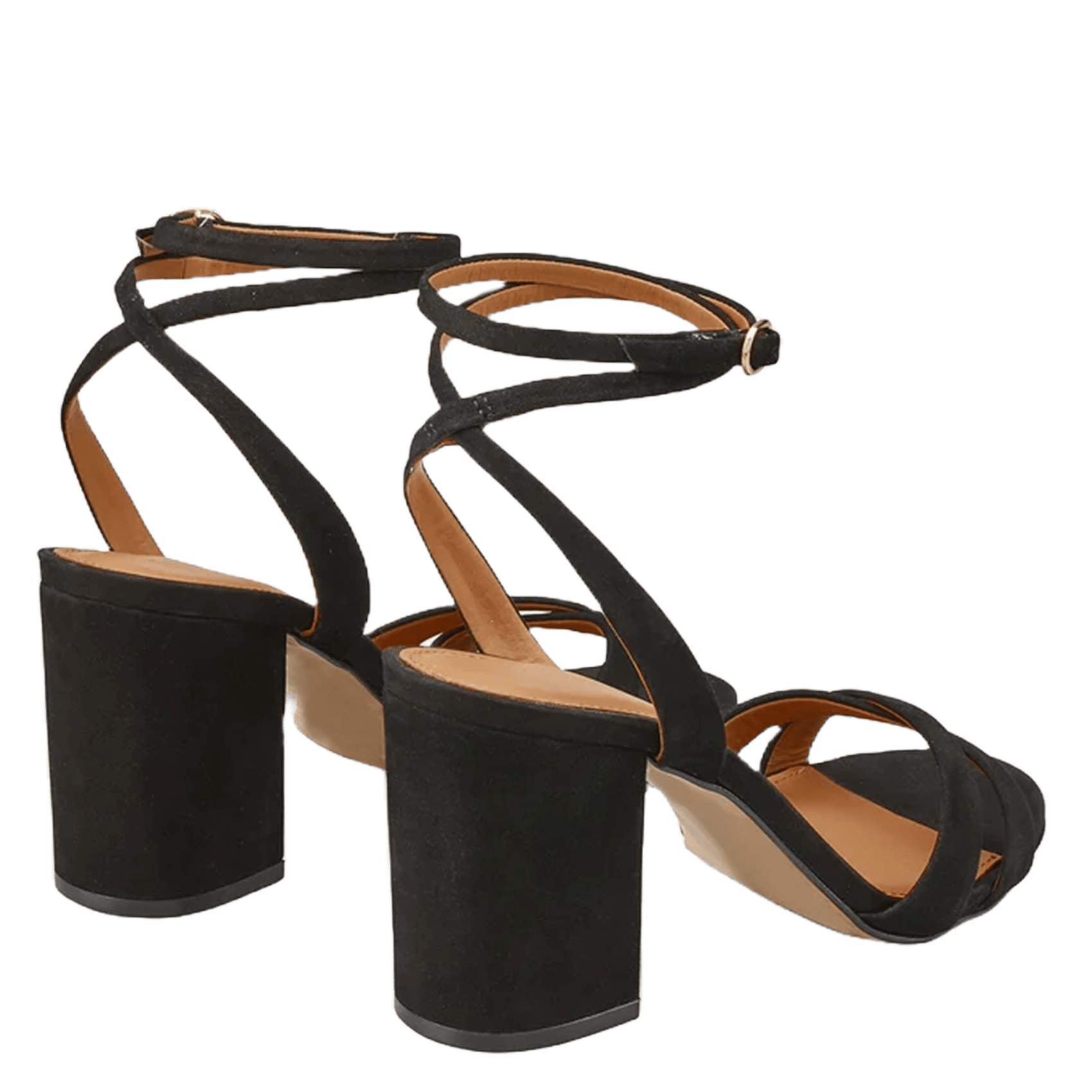 Sandales hautes à brides en cuir suédé COSMOPARIS Noir