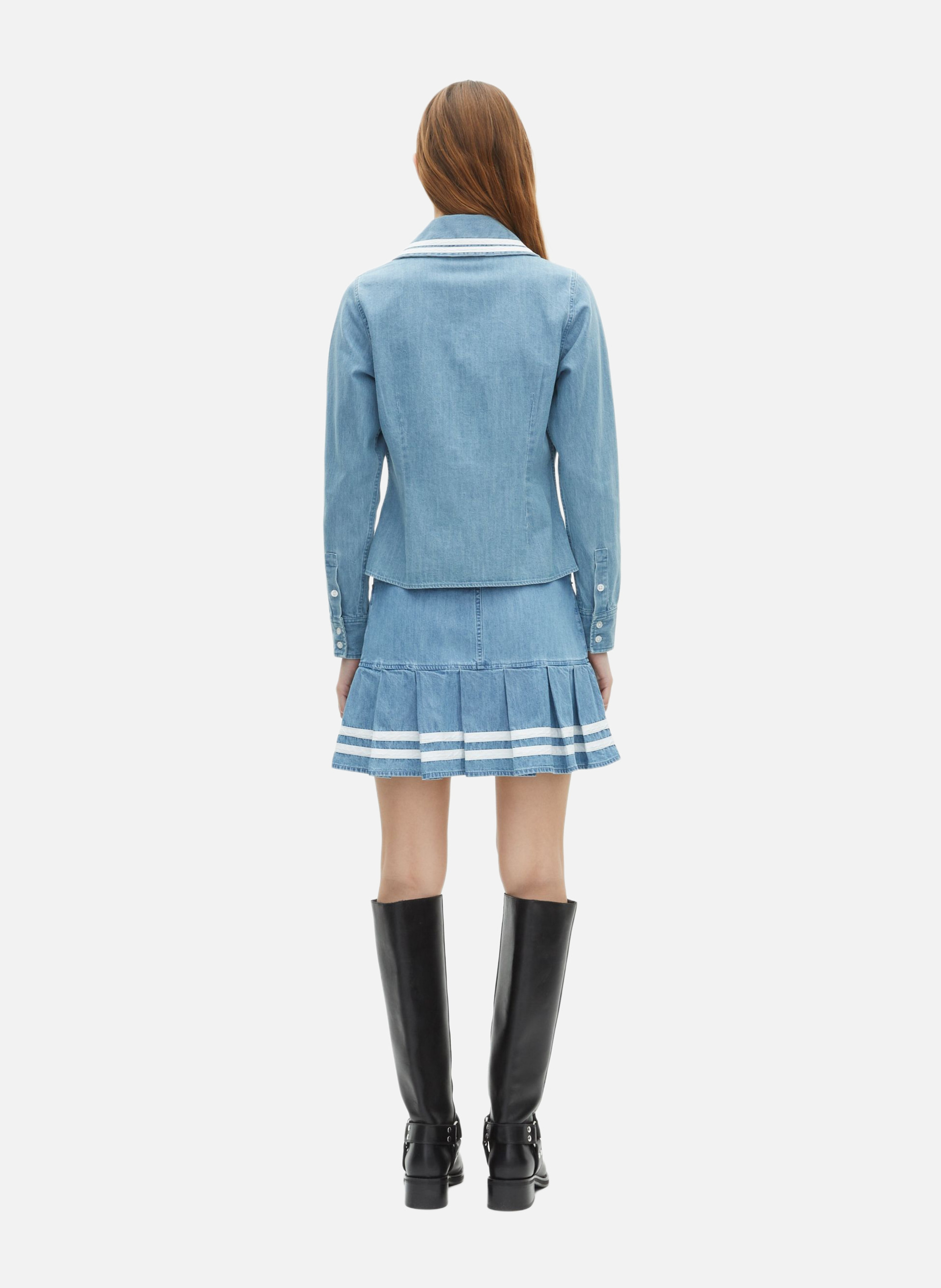 Denim Peter Pan collar shirt THE KOOPLES Blue
