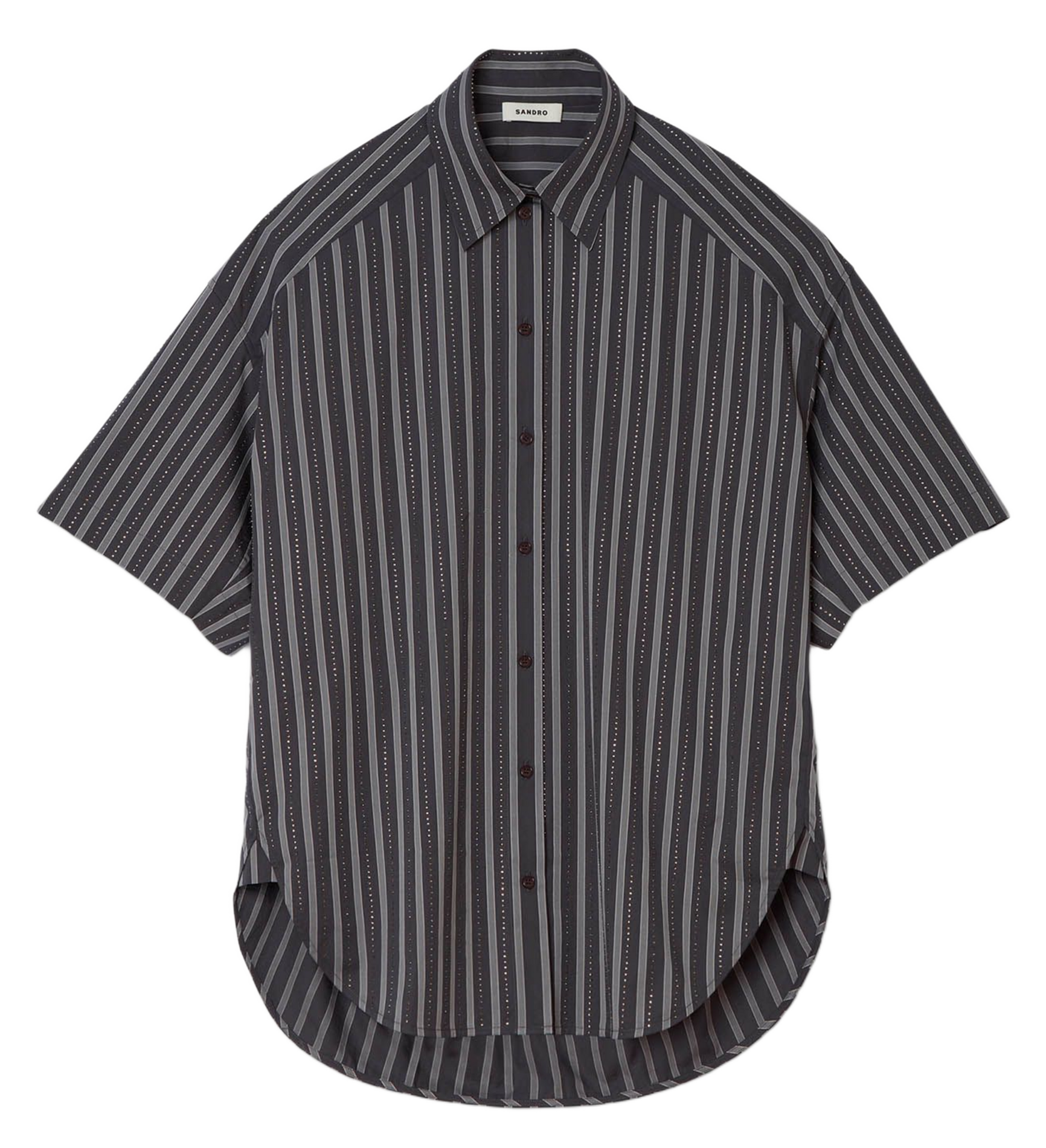 Celena striped cotton oversized shirt SANDRO Grey