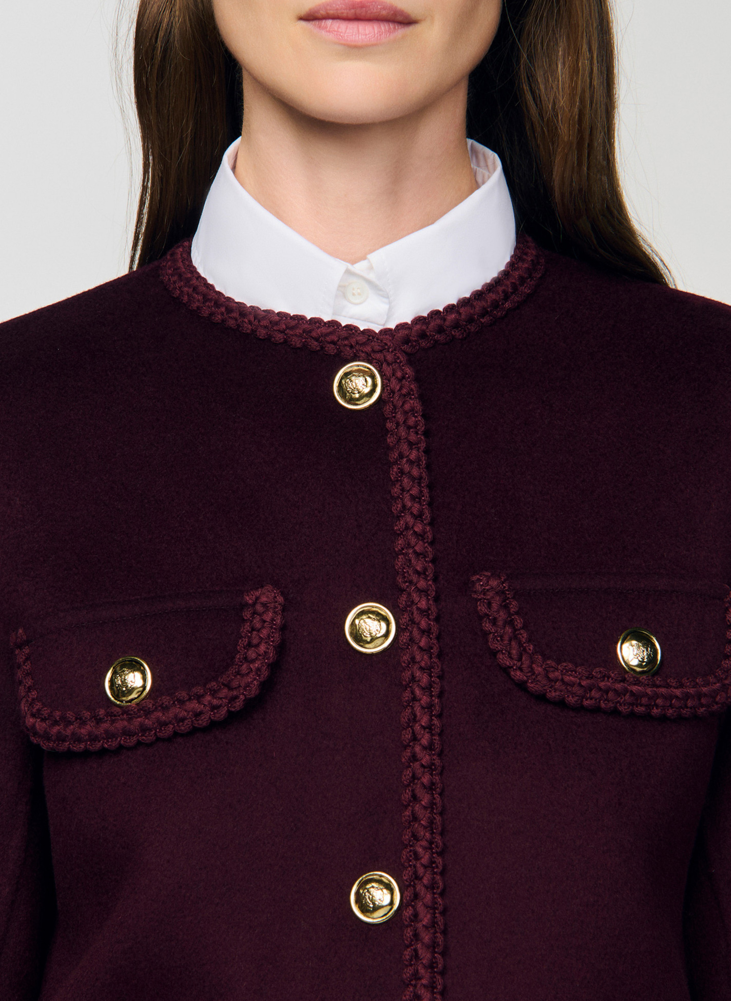 Jas van alpacawol SANDRO Rood