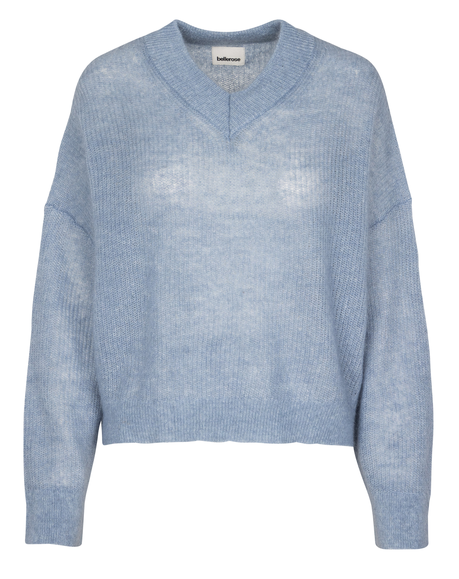 Wijde trui van mohairmix met V-hals BELLEROSE Grijs