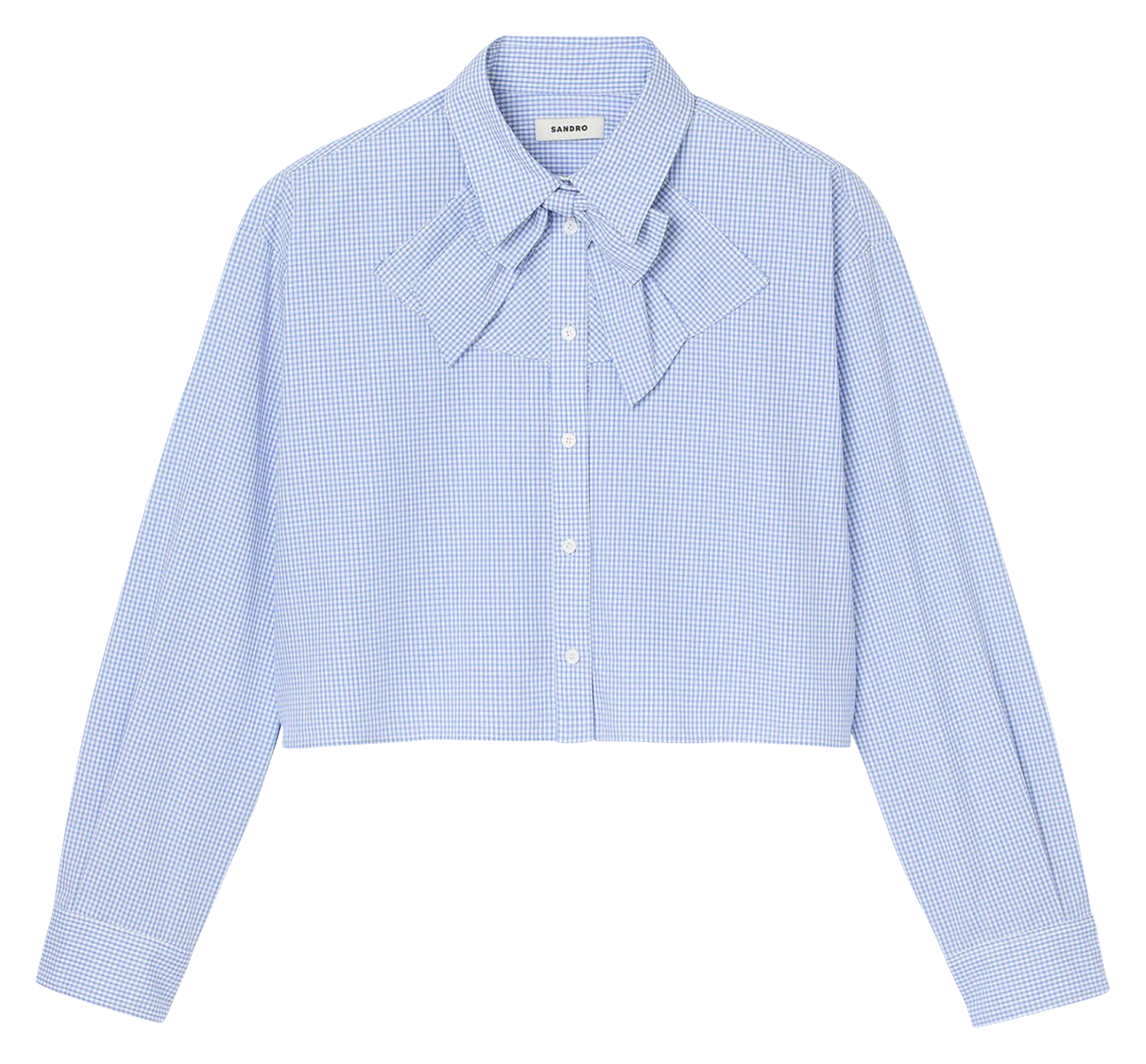 Chemise col classique manches contrastantes en coton SANDRO Blue
