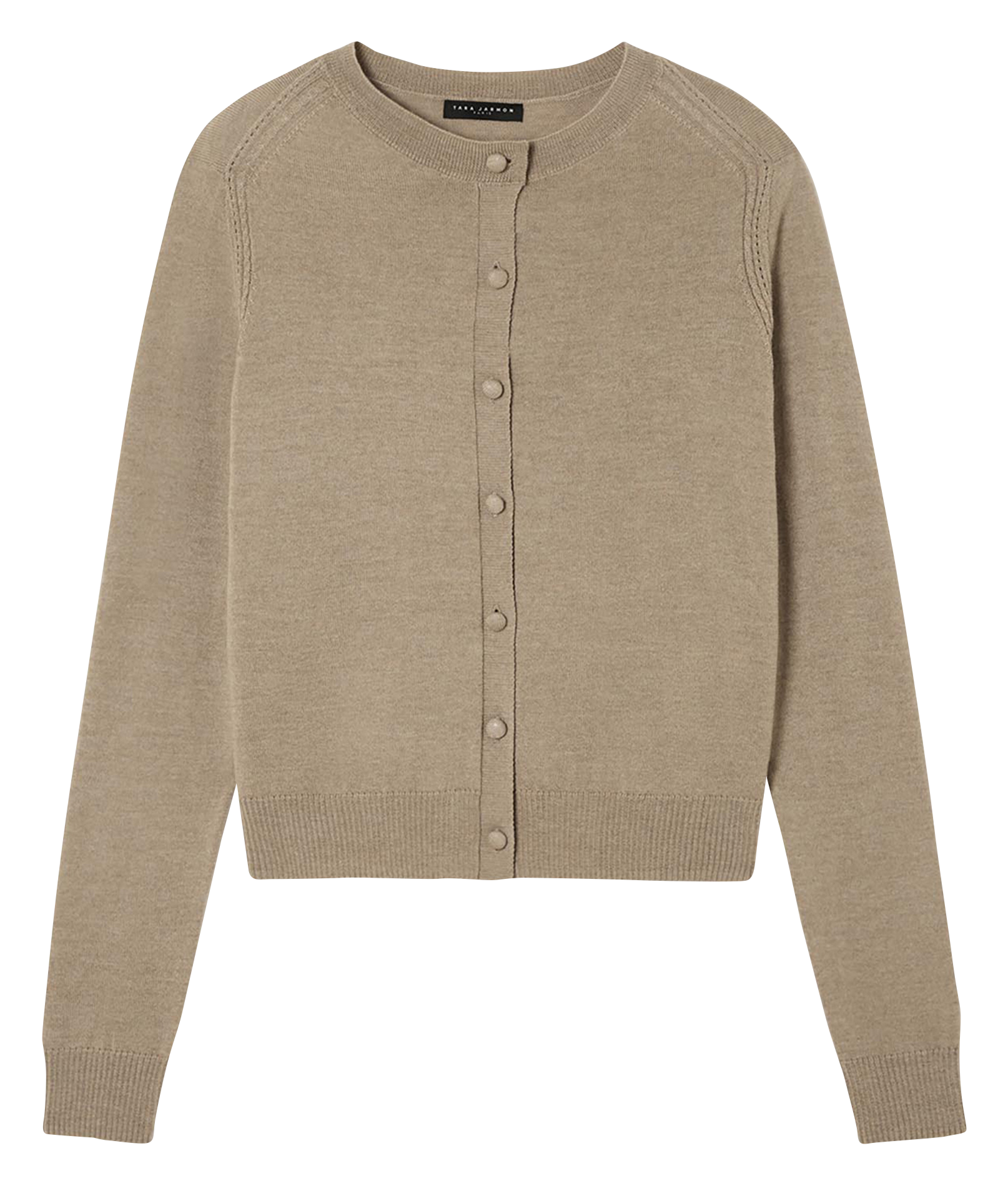 Gilet col rond en laine TARA JARMON Marron