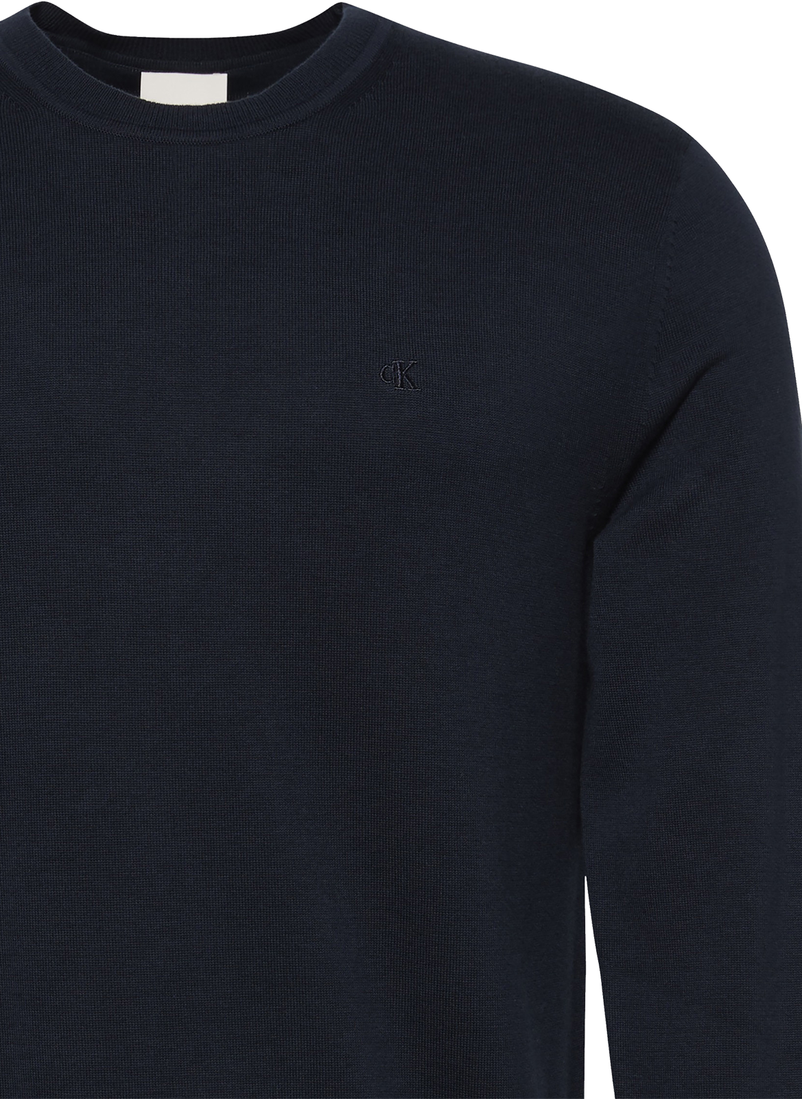 Sweat droit col rond en coton CALVIN KLEIN Bleu