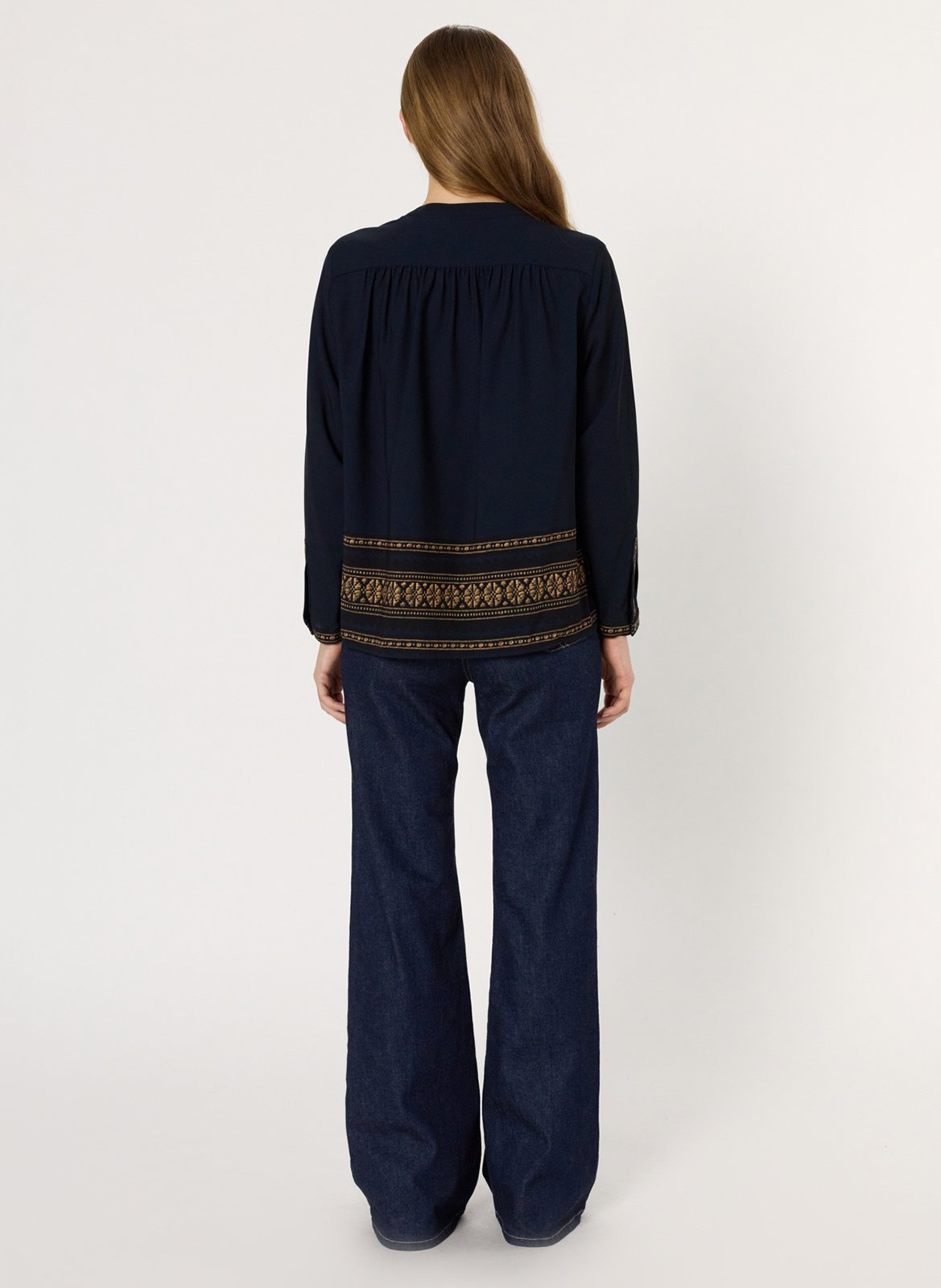 Blouse droite brodée GERARD DAREL Bleu