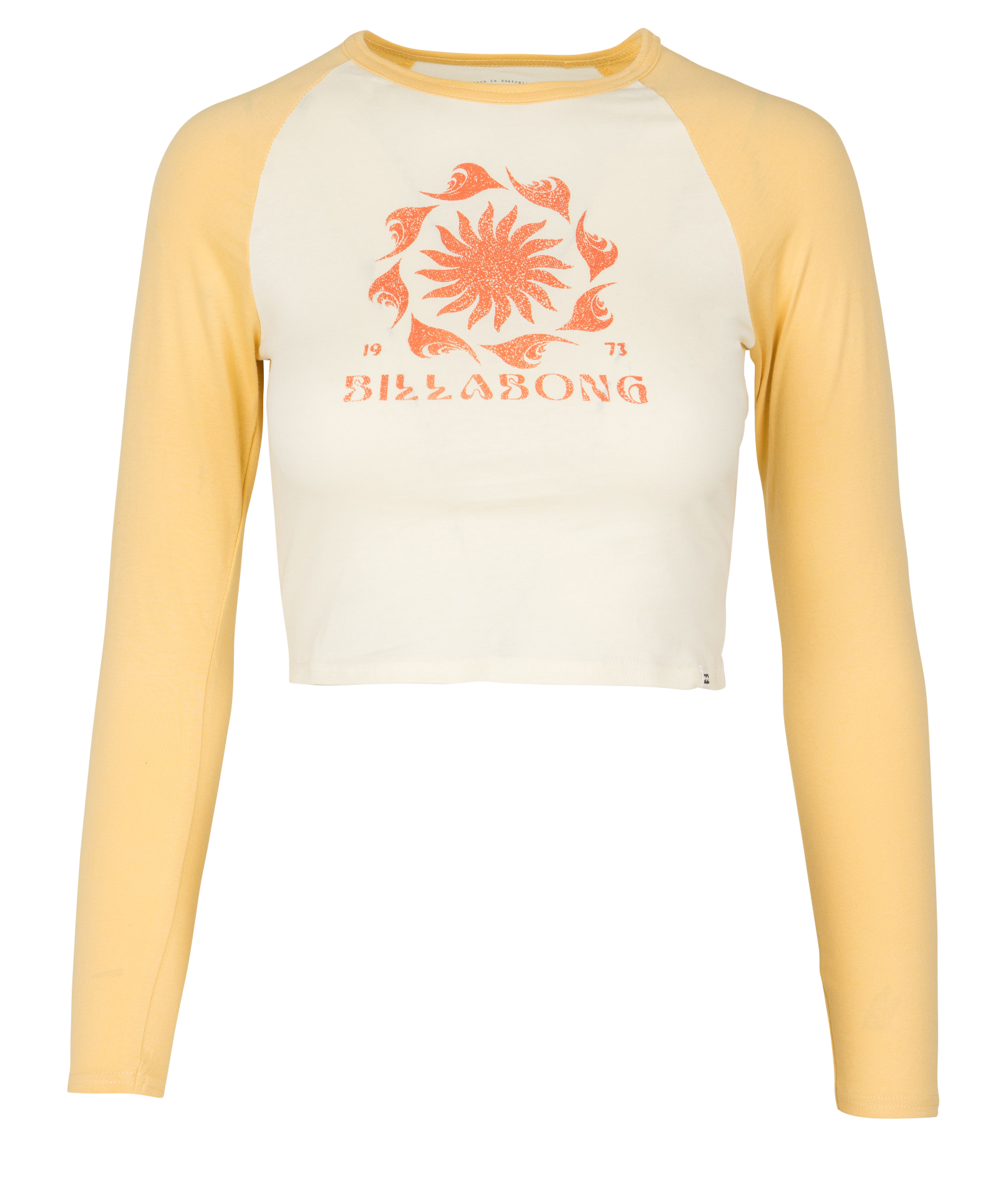 Tee-shirt court moulant en coton BILLABONG Jaune
