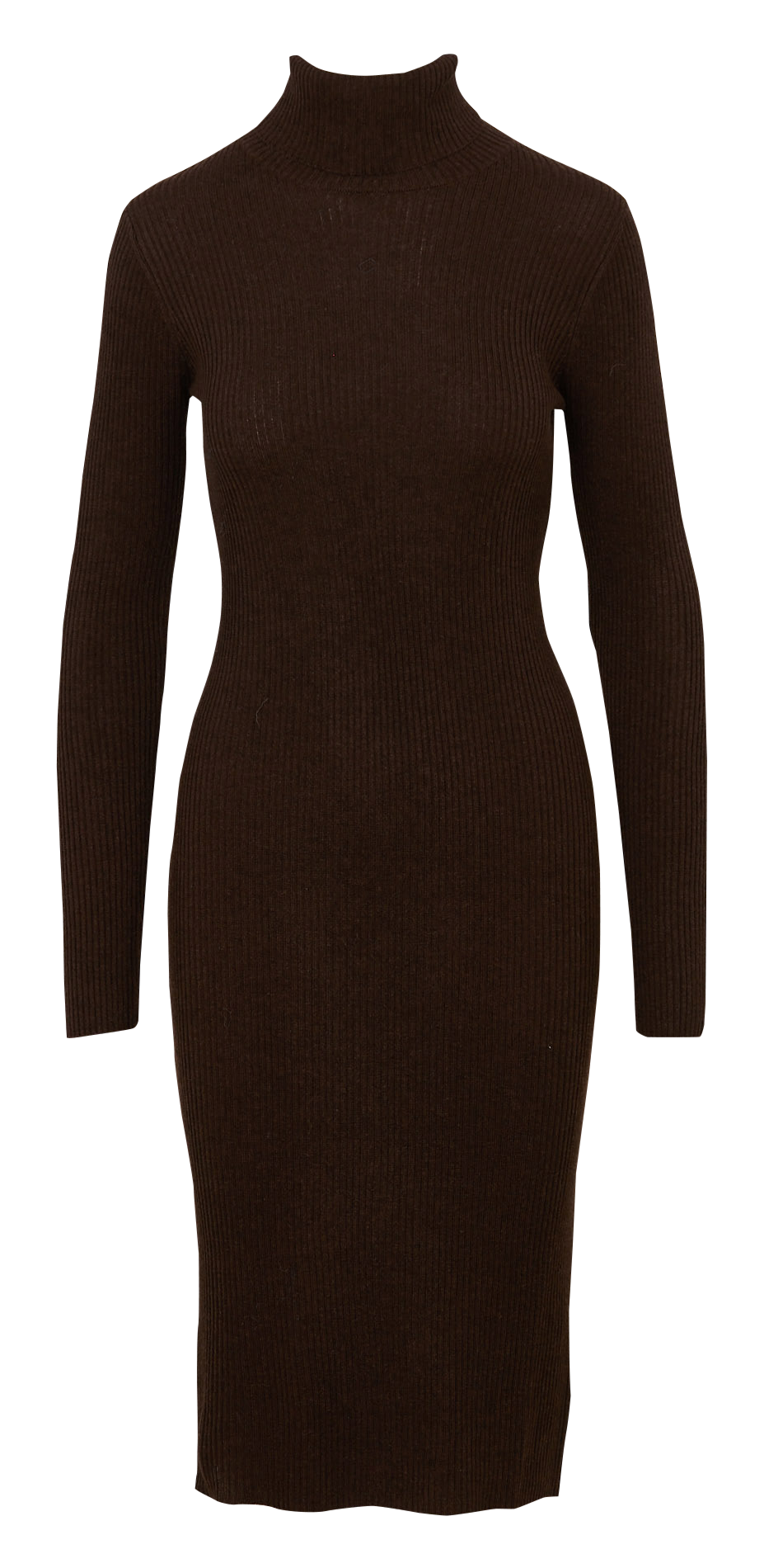 Robe pull moulante col roulé MKT Marron