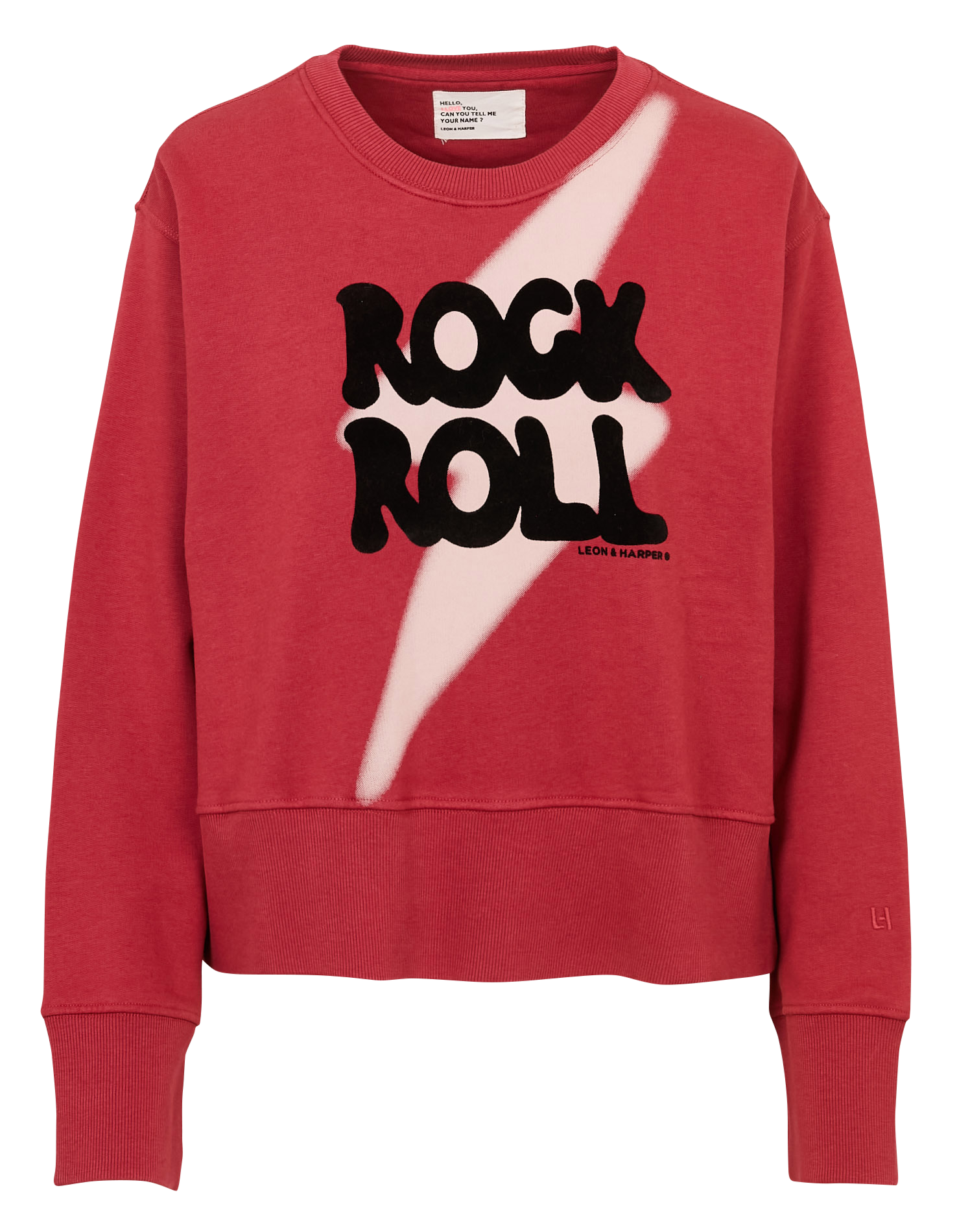 Rechte sweater met ronde hals en zeefdruk LEON & HARPER Rood