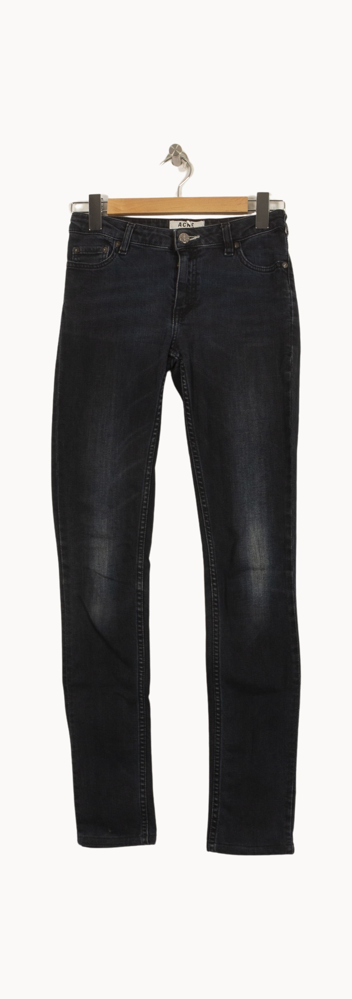 Cropped slim jeans with studs ACNE STUDIOS - Seconde Main Blue