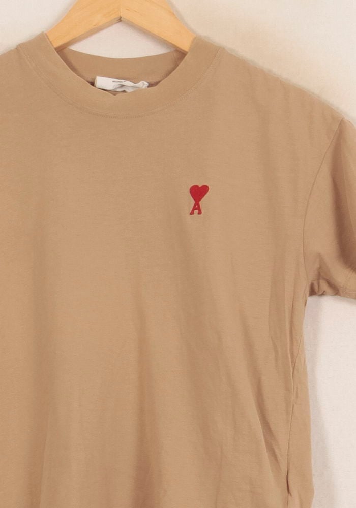 Tommy Badge T-shirt AMI PARIS - Seconde Main Beige