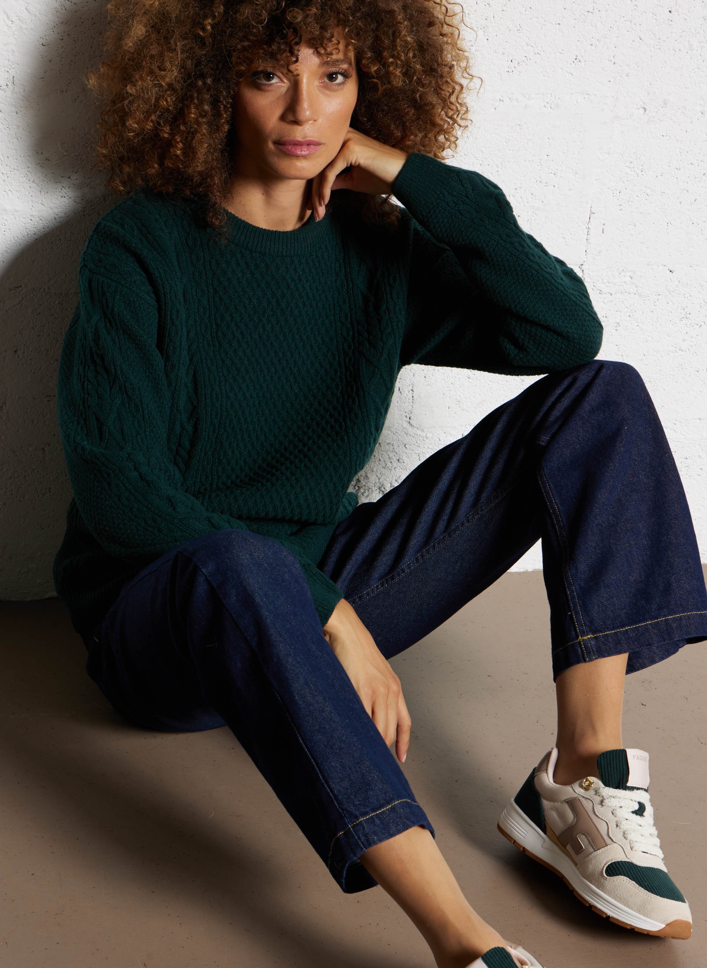 Pull droit en laine mélangée ARMOR LUX Vert