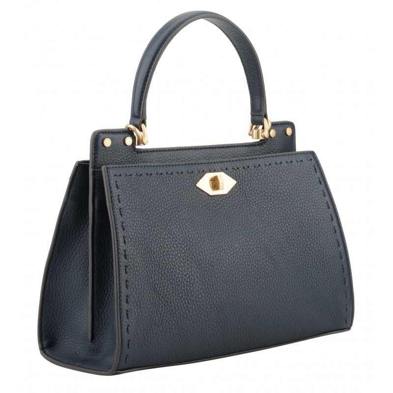 Handbag - cowhide leather POURCHET Blue