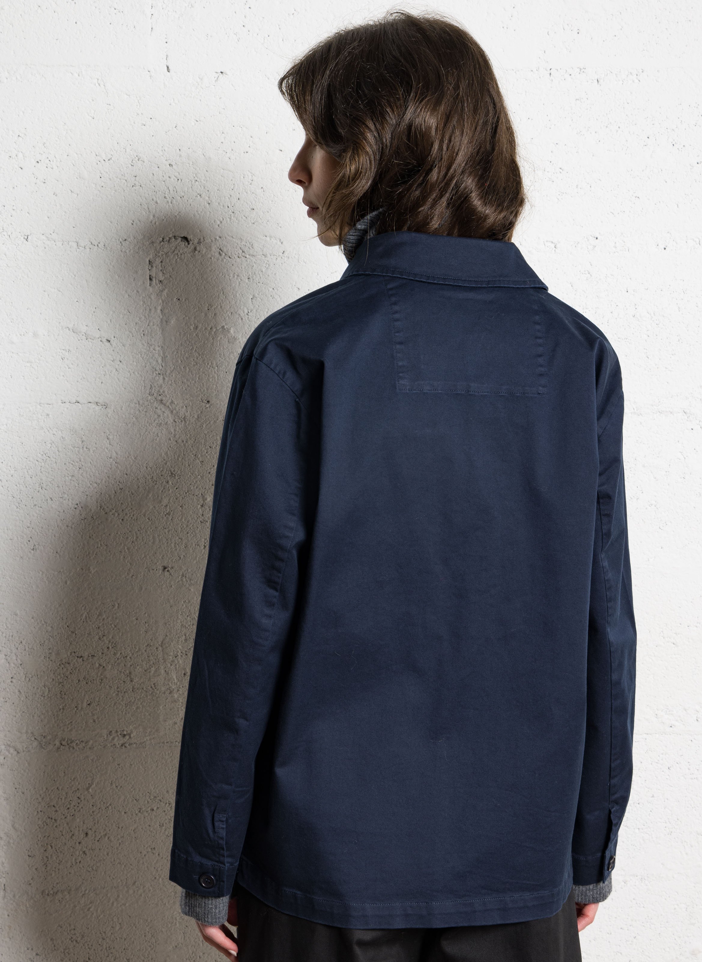 Jas van katoenmix met klassieke kraag RUE DE TOKYO Blauw